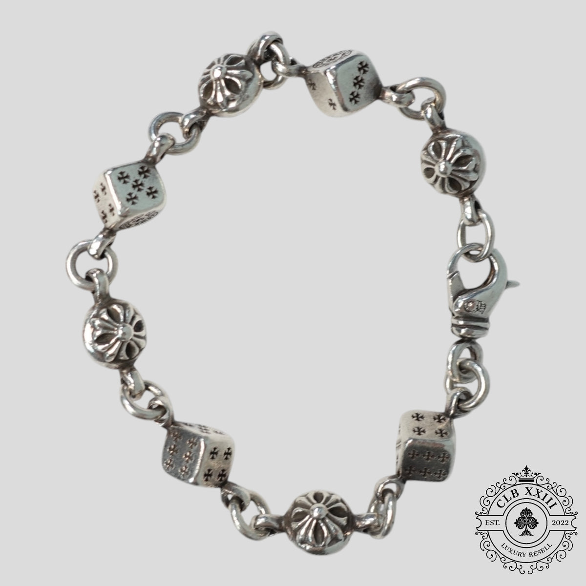 Chrome Hearts Dice and Crossball Bracelet in Silver