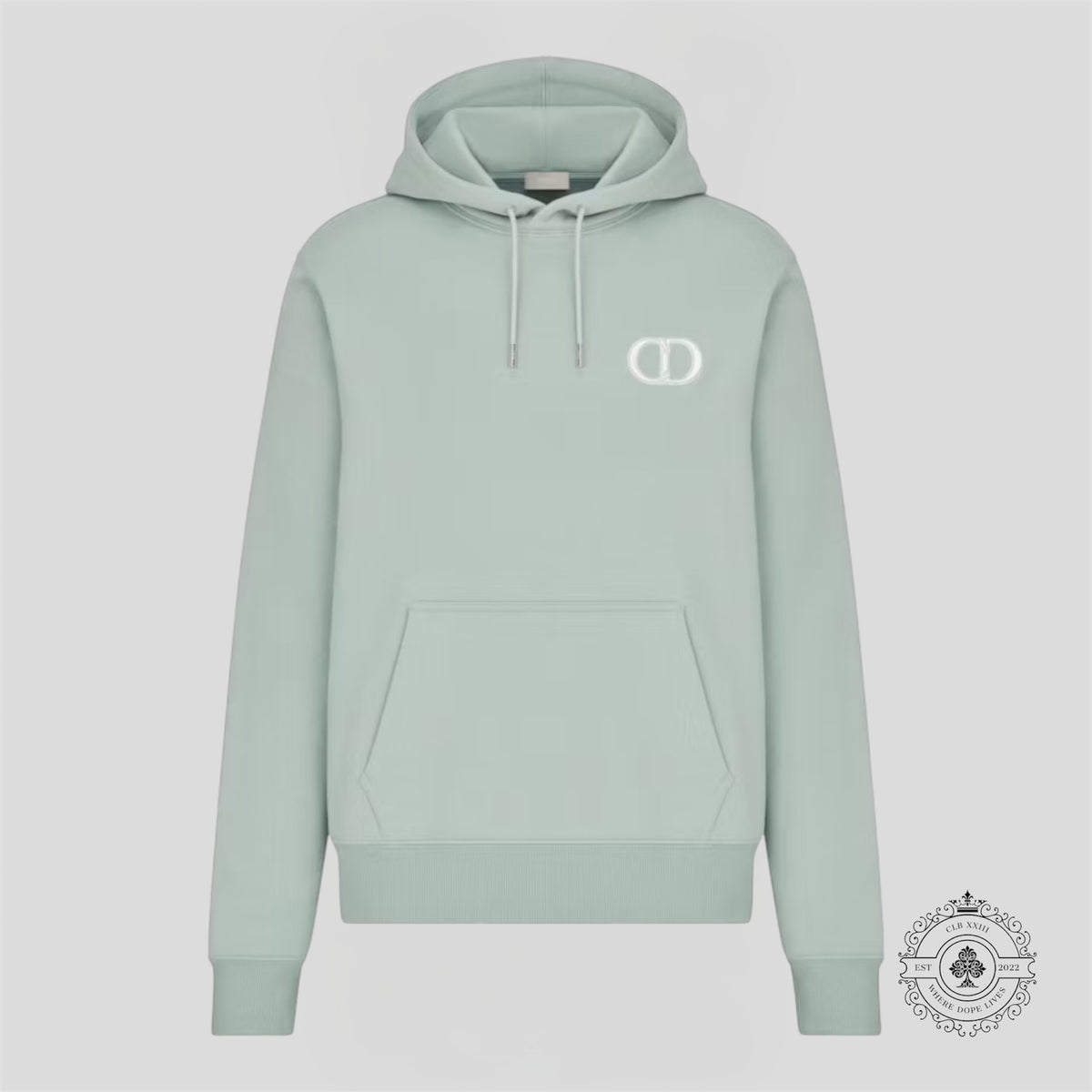 Dior CD Icon Hoodie in Mint Green