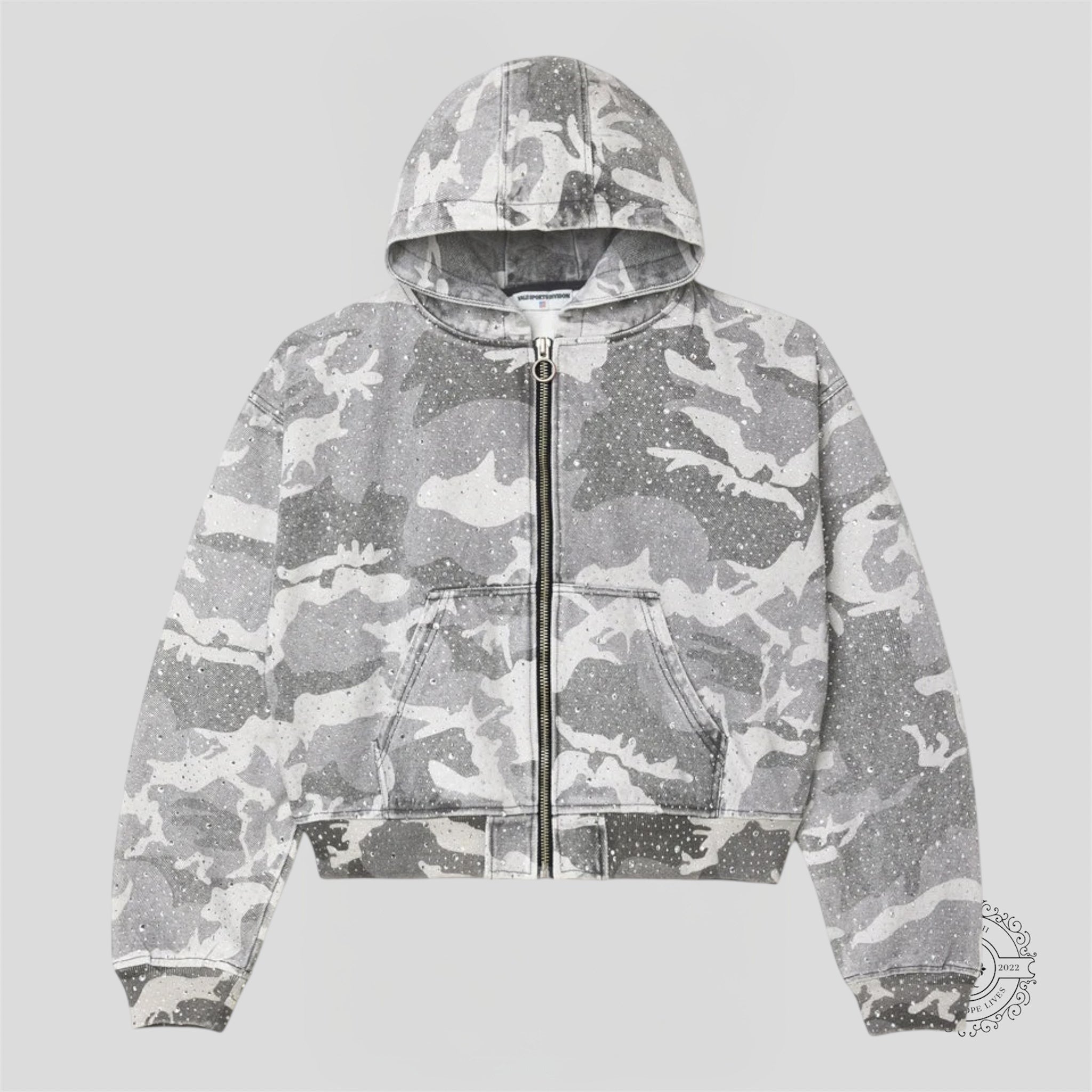 Vale Winter Crystal Work Jacket in Camo