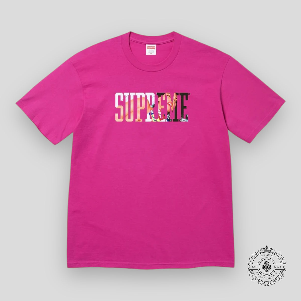 Supreme Tera Patrick Collegiate Tee in Magenta