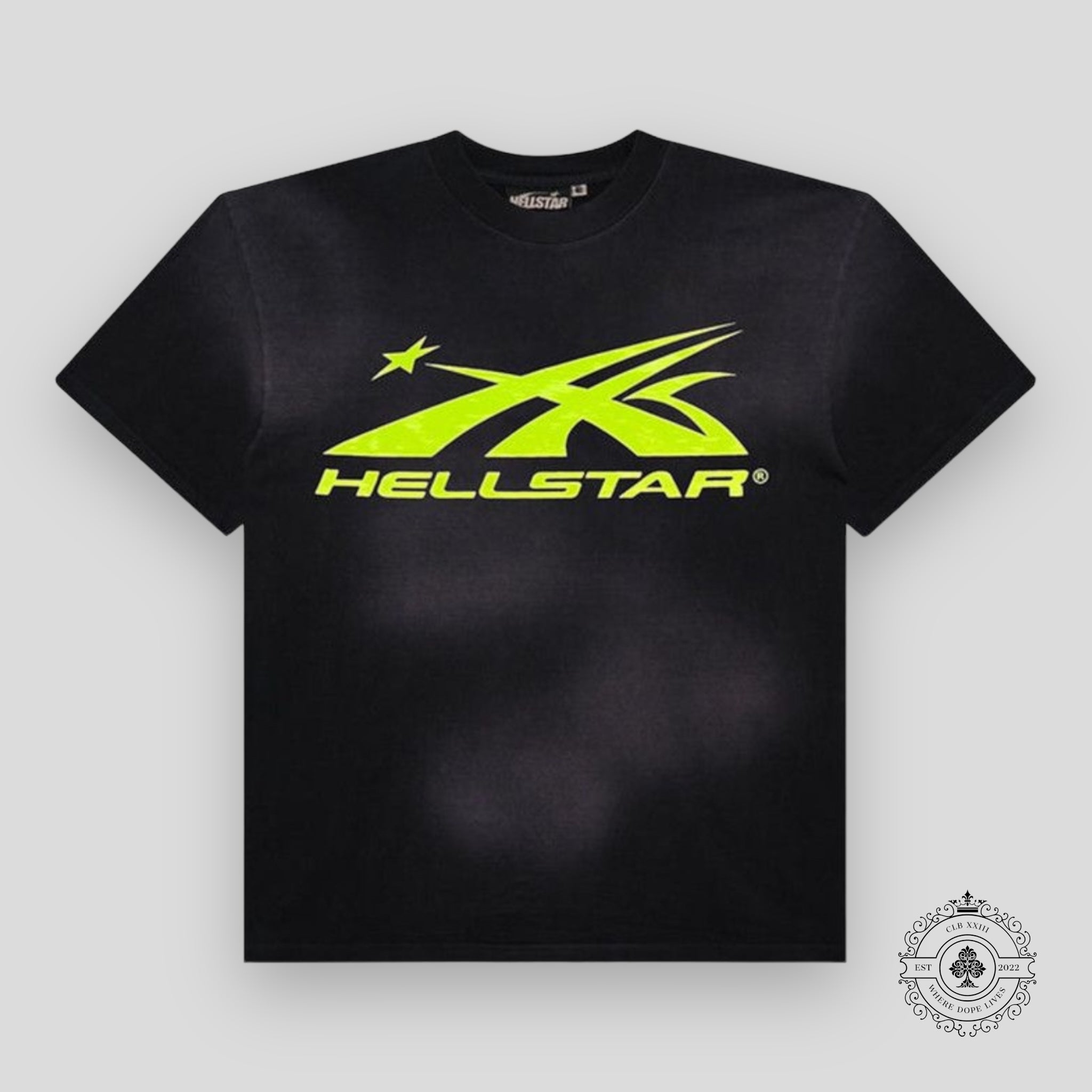 Hellstar Sport Logo Gel T-shirt in Black / Neon