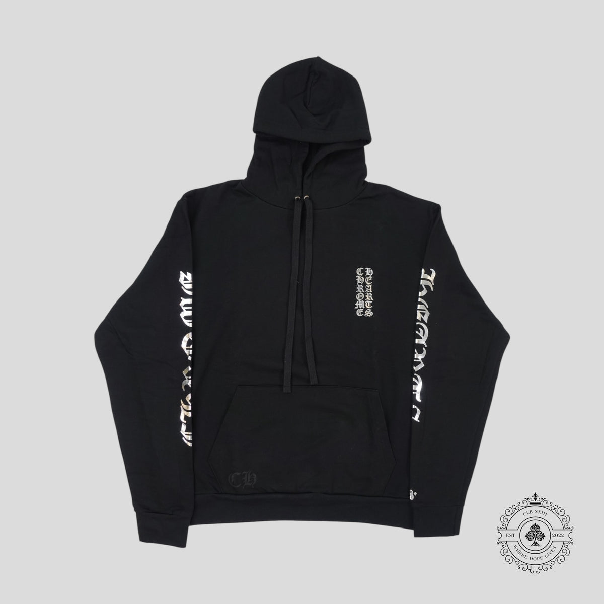 Chrome Hearts 1988 Vertical Logo Hoodie in Black/Silver