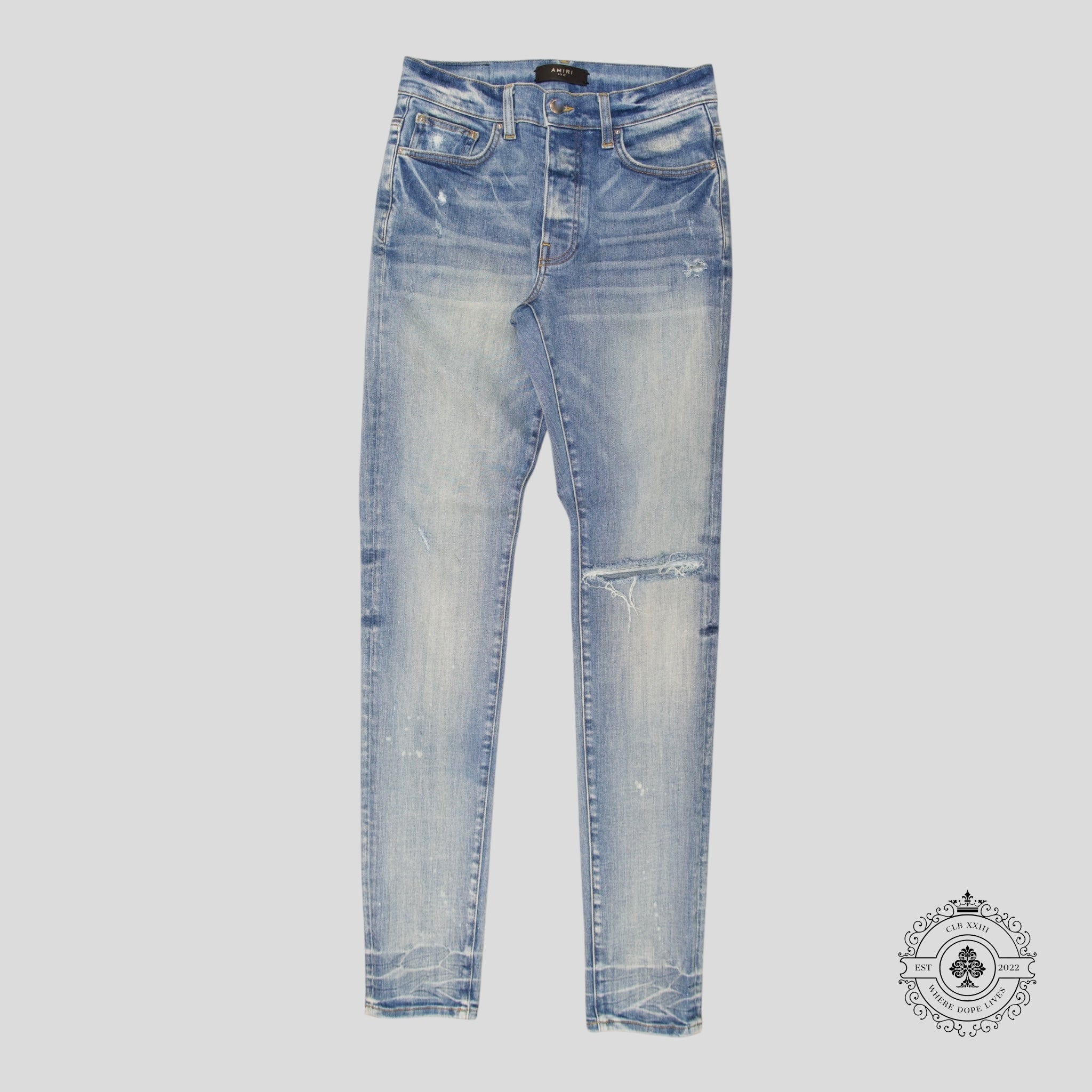 Amiri Slim Denim Jeans in Light Indigo