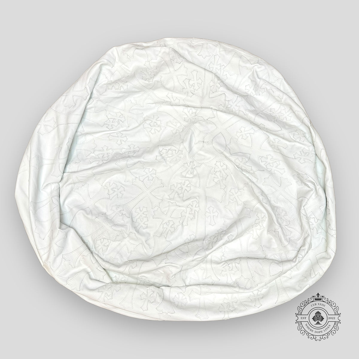 Chrome Hearts Oversized Leather Cross Bean Bag Chair