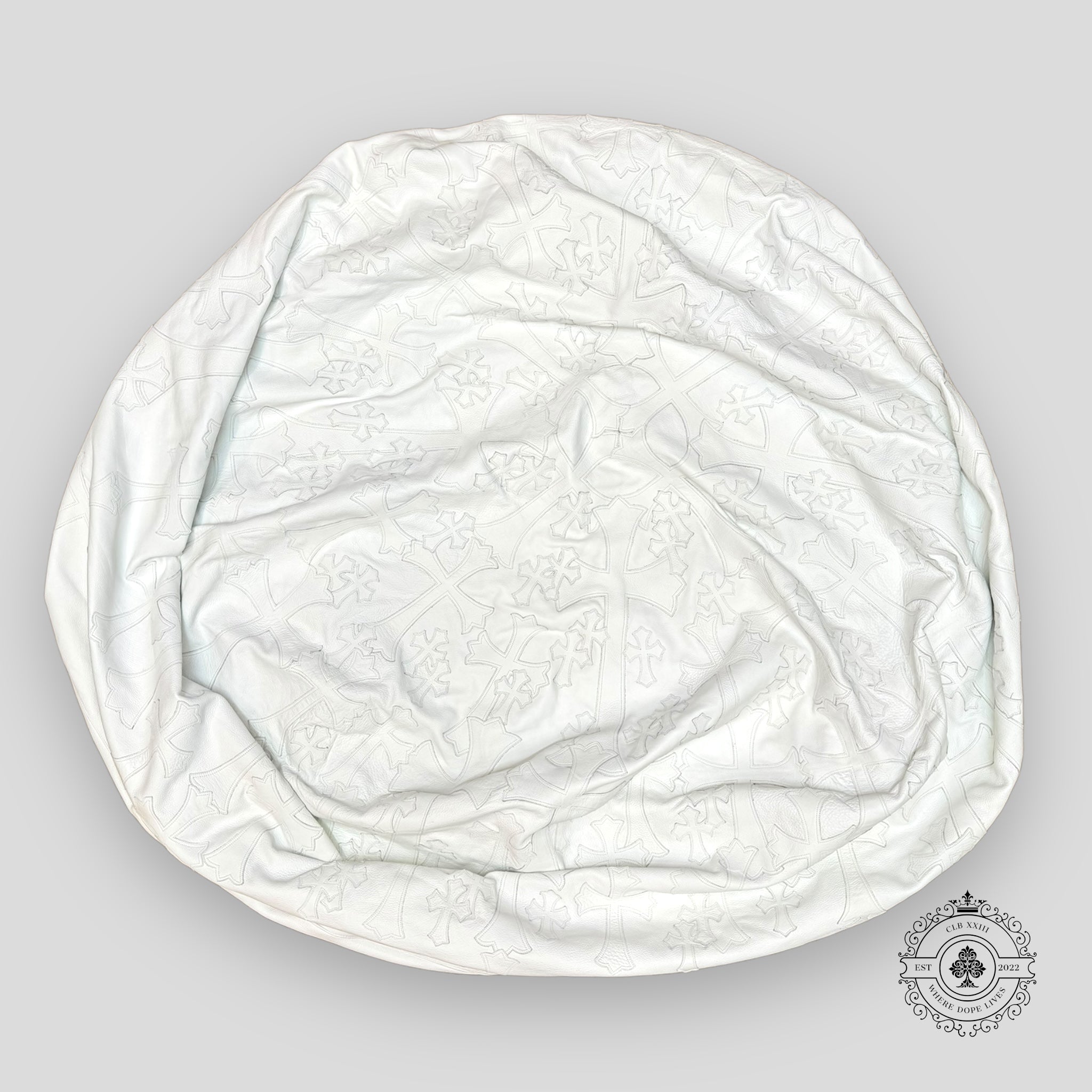 Chrome Hearts Oversized Leather Cross Bean Bag Chair
