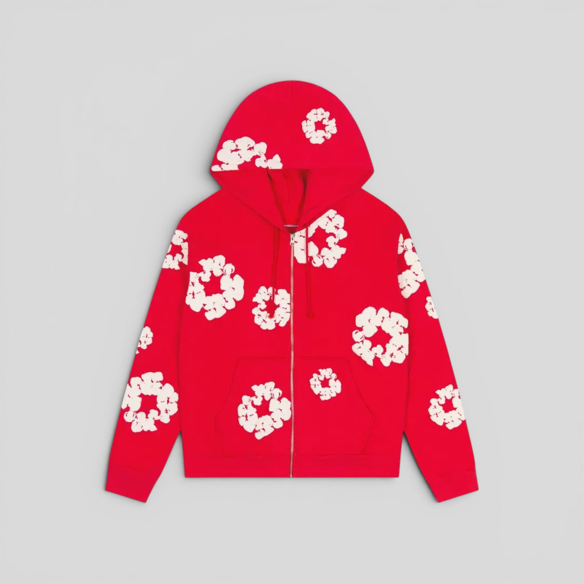 Denim Tears Cotton Wreath Zip Up in Red