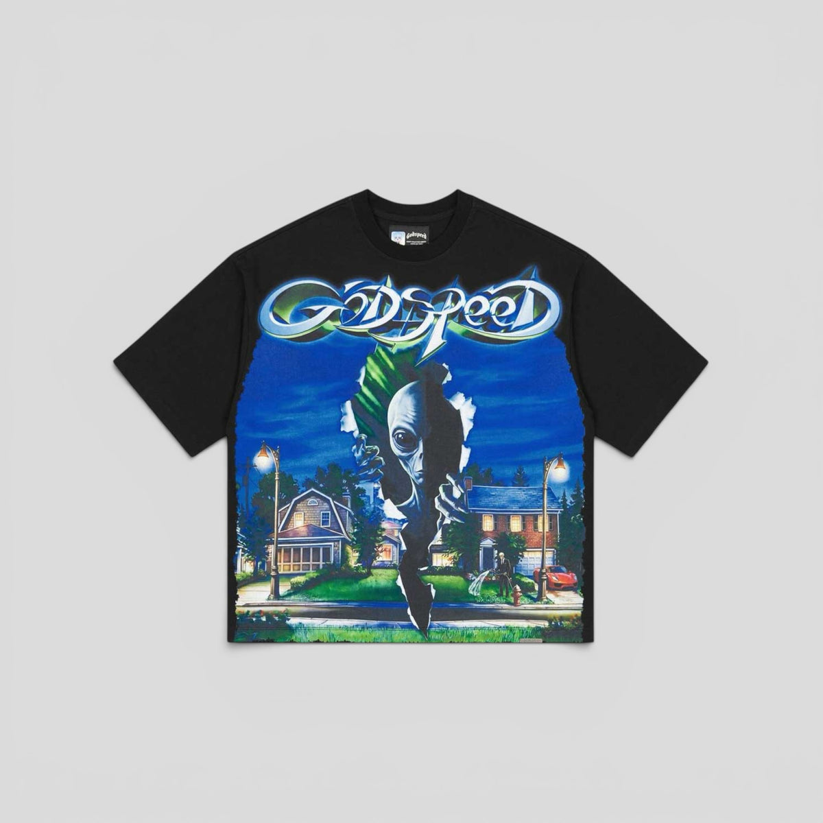 Godspeed Neighborhood Watch Tee in Black