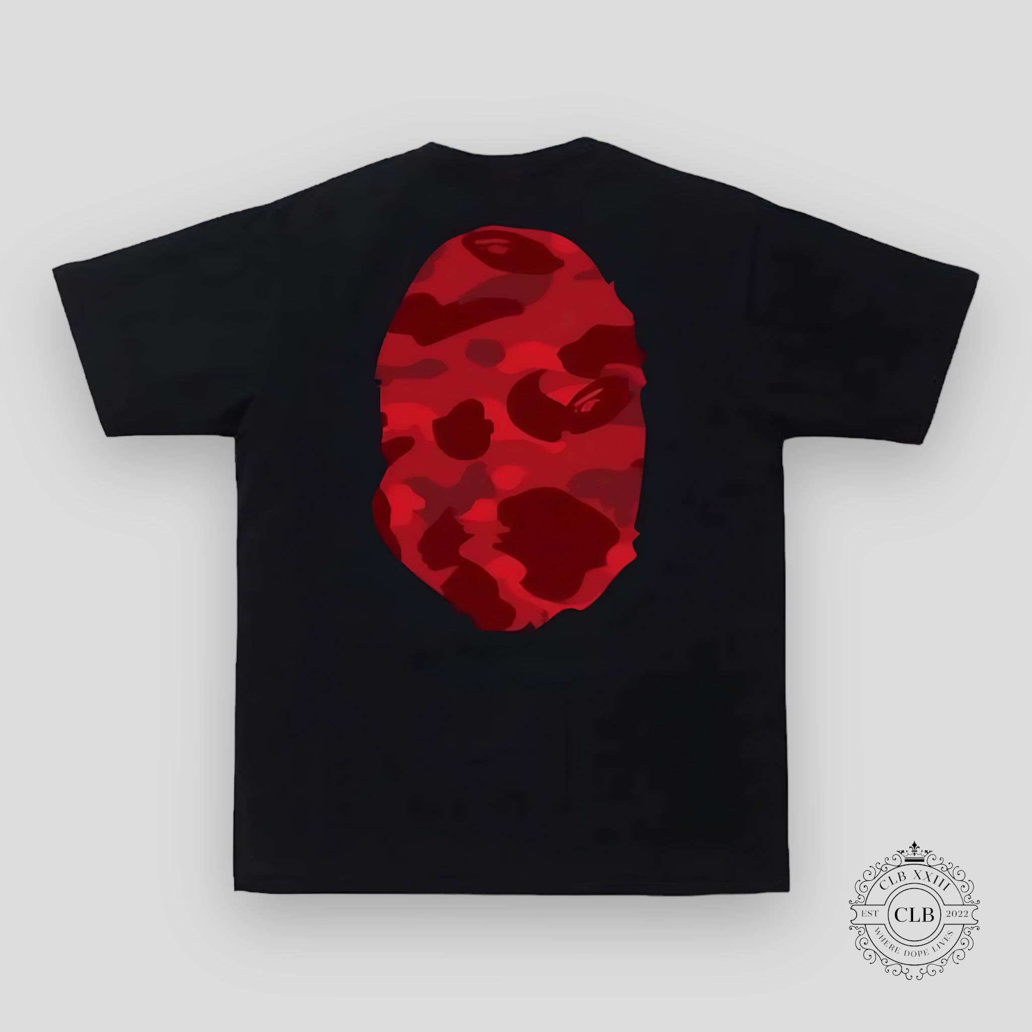BAPE Color Camo Big Ape Head T-Shirt (FW22) in Black/Red