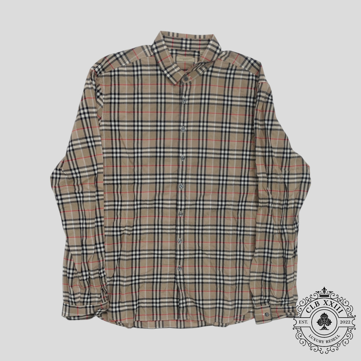 Burberry Tiny Check Shirt in Classic Beige