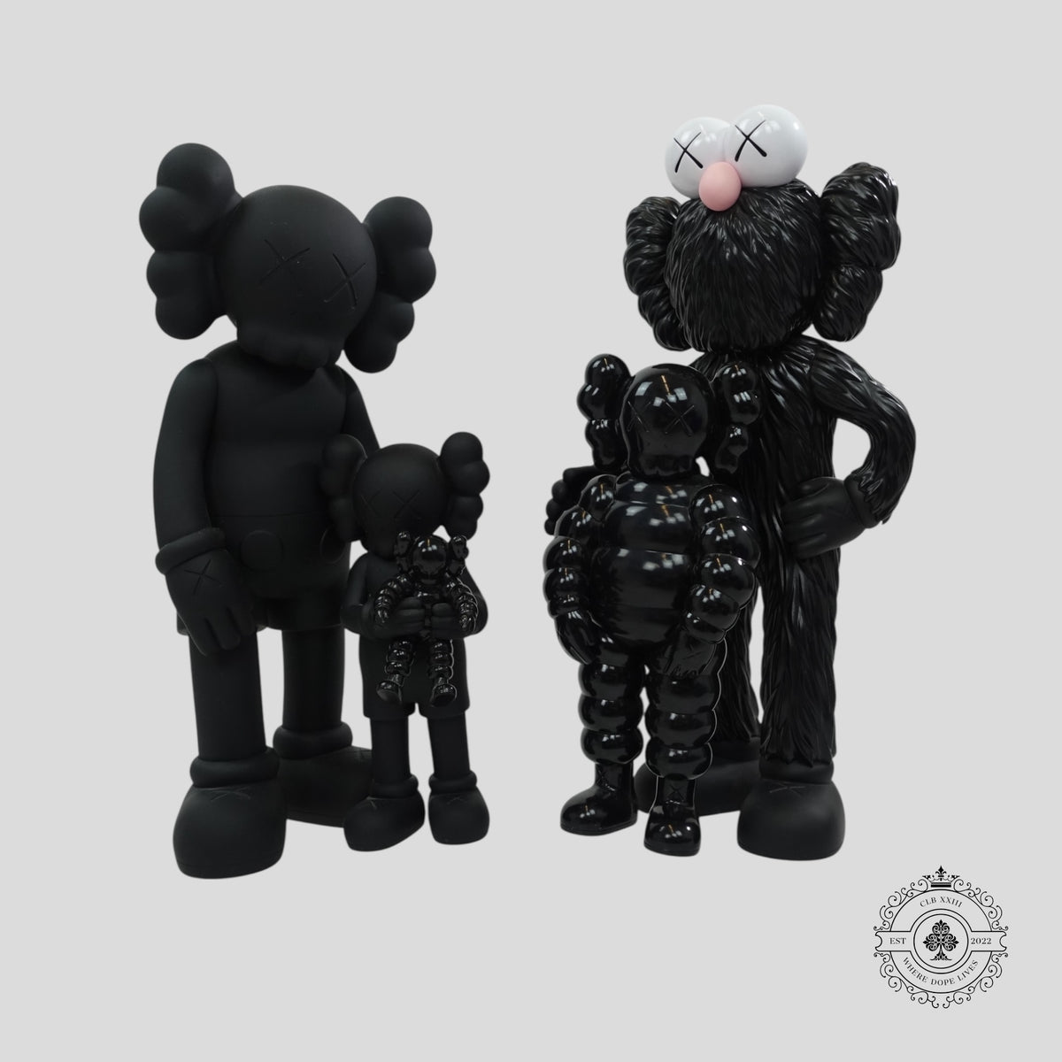 Kaws Family Vinyl Figures in Black