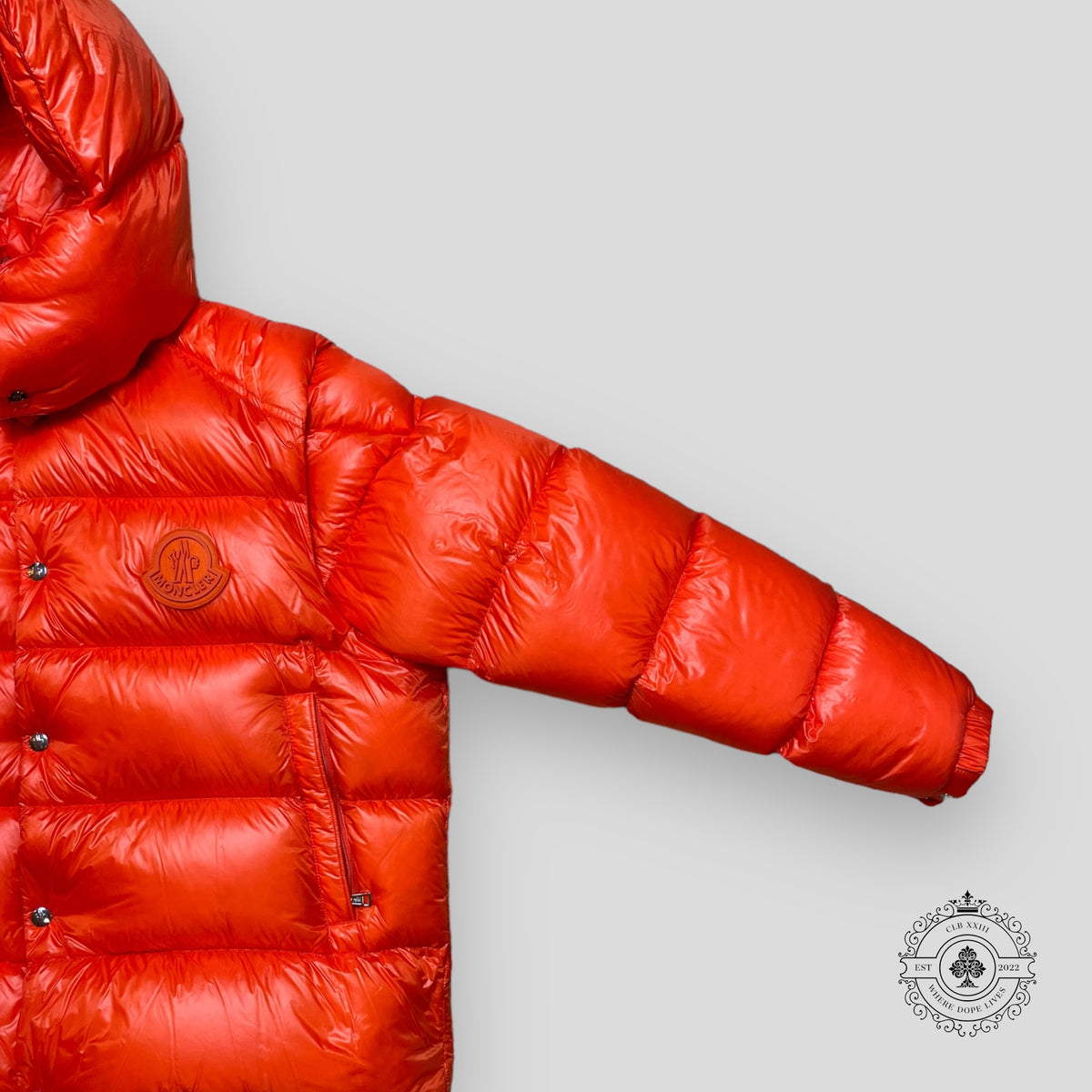 Moncler Tarnos Puff Coat in Orange