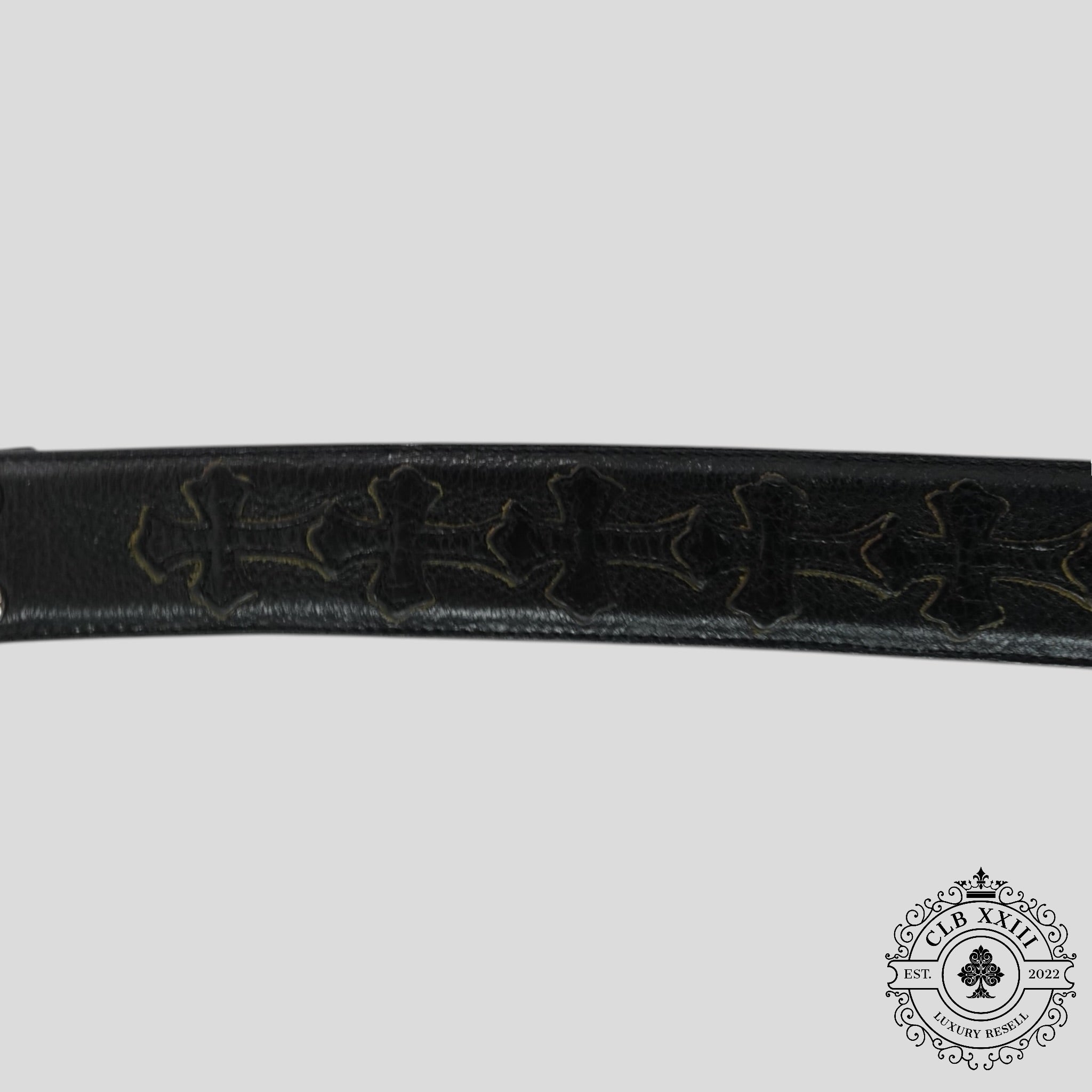 Chrome Hearts Leather Cross Patch Belt Strap