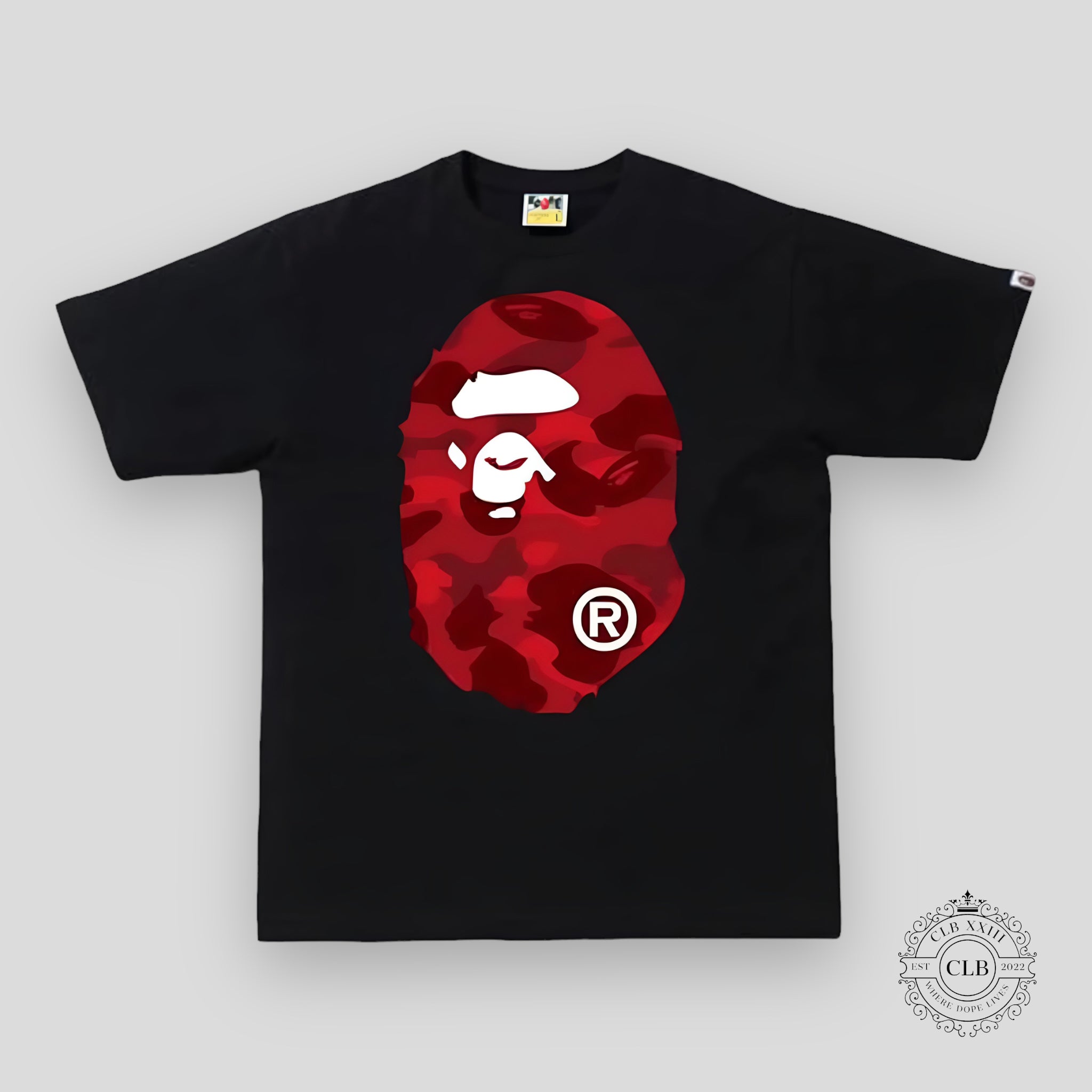 BAPE Color Camo Big Ape Head T-Shirt (FW22) in Black/Red