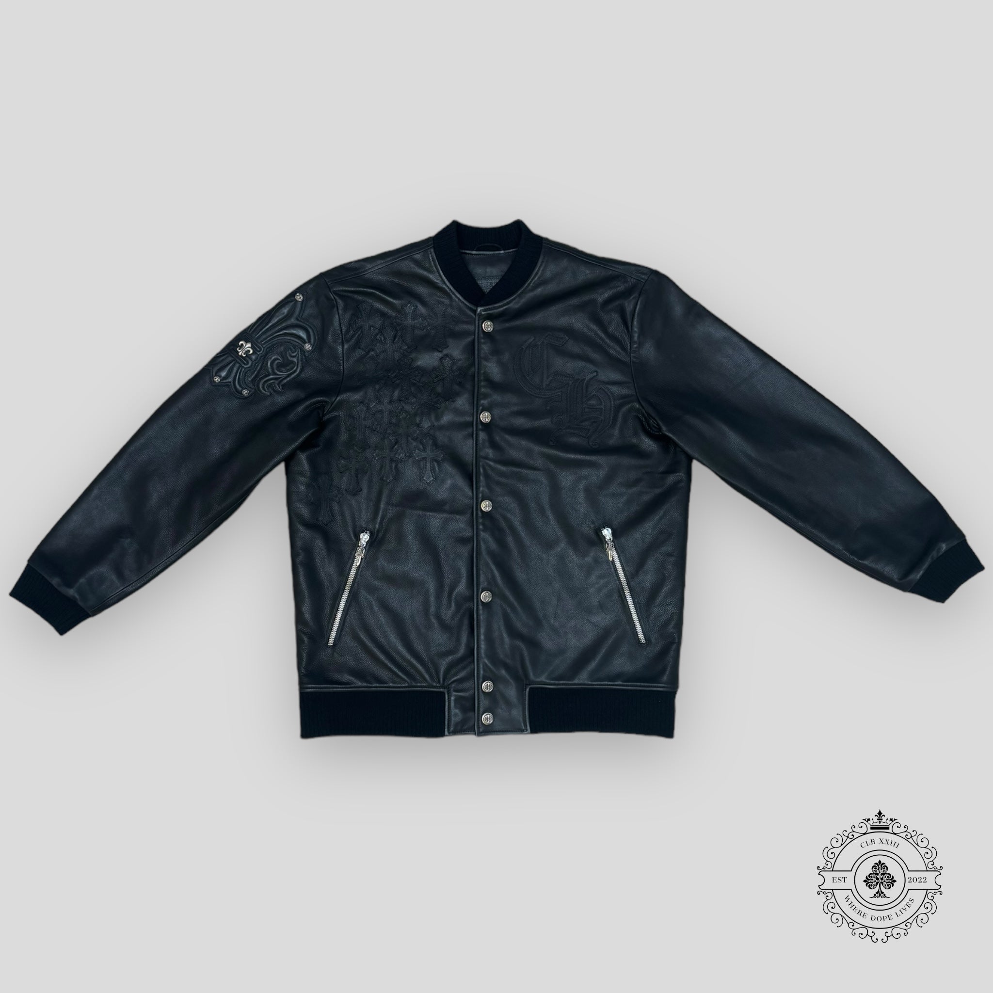 Chrome Hearts Leather Bomber Jacket