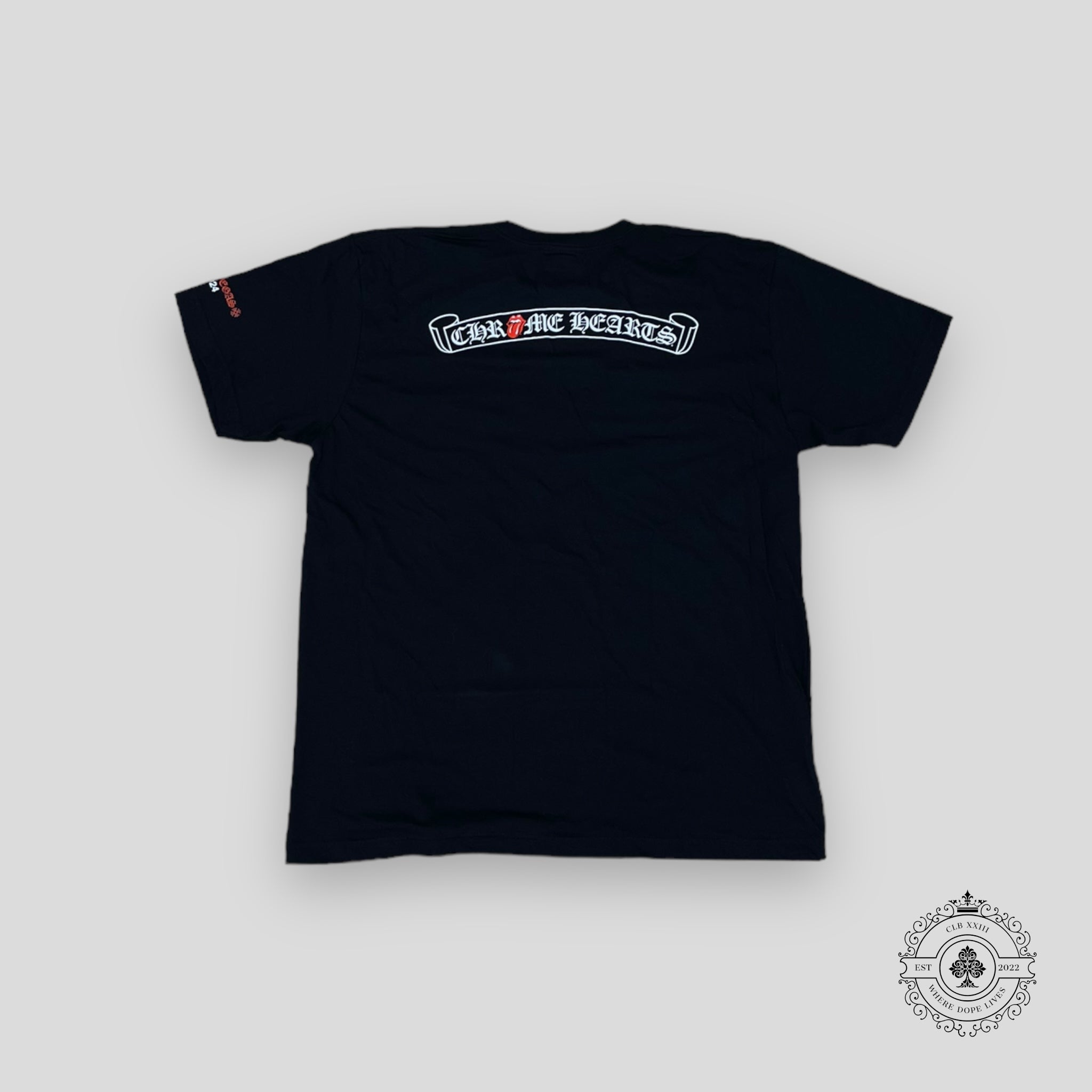 Chrome Hearts Rolling Stones Neck Logo T-Shirt