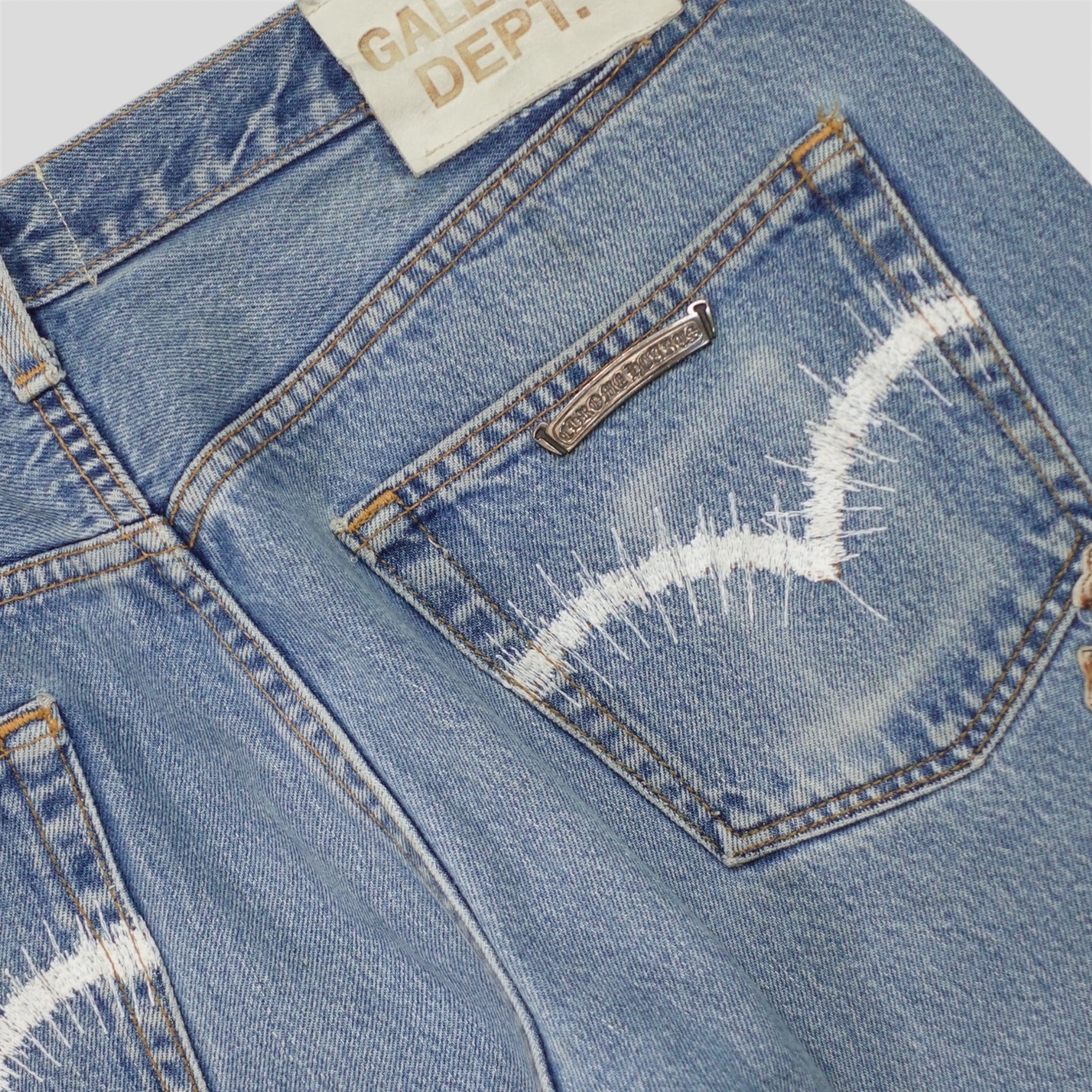 Chrome Hearts X Gallery Dept. Leopard Cross Patch Jeans