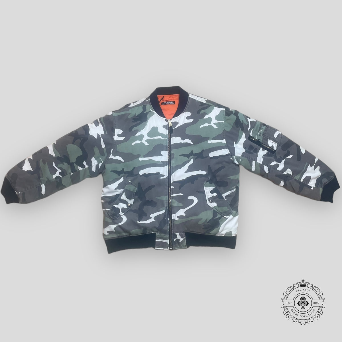 Raf Simons Riot Riot Riot Jacket in Snow Camo