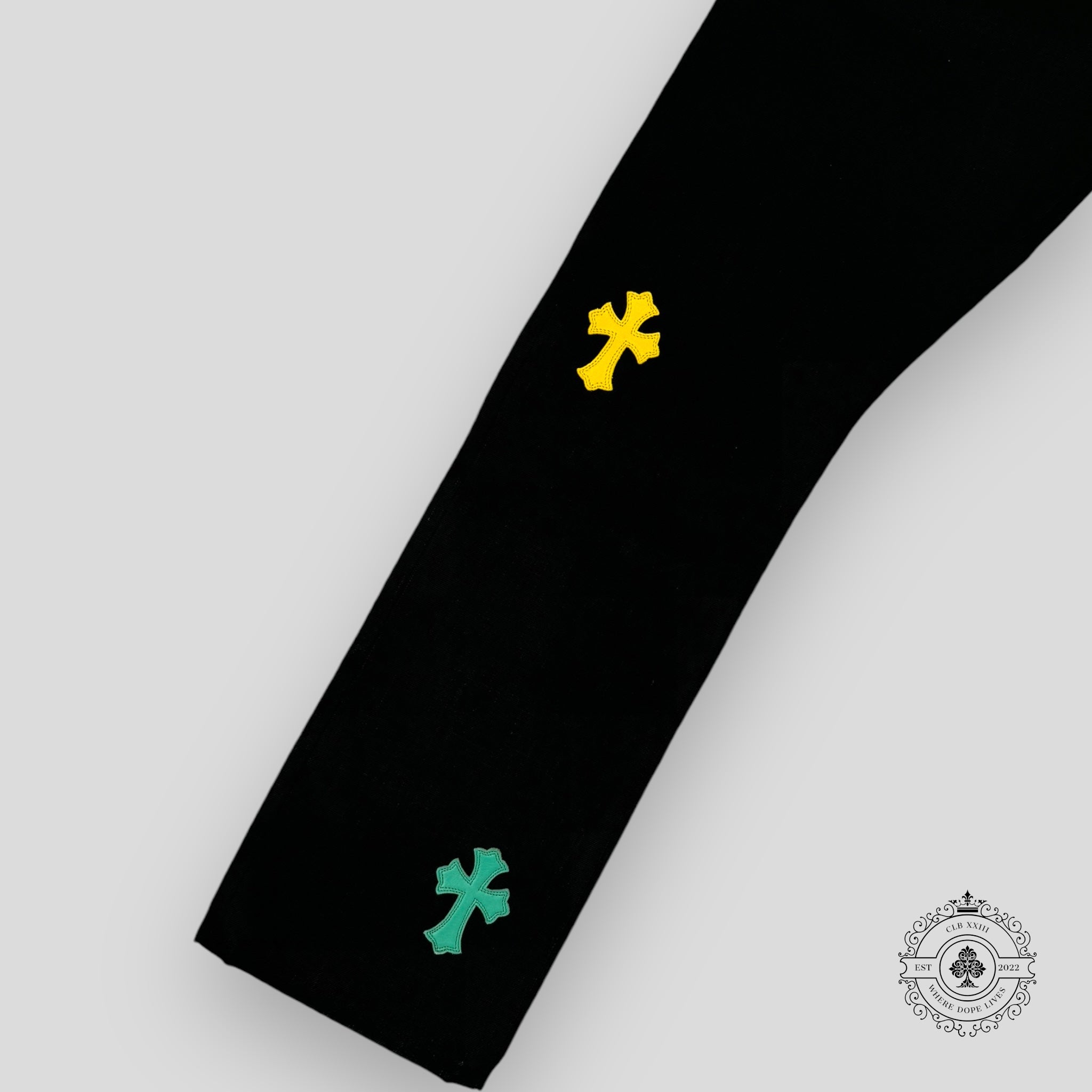 Chrome Hearts Cross Patch Raw Denim Jeans