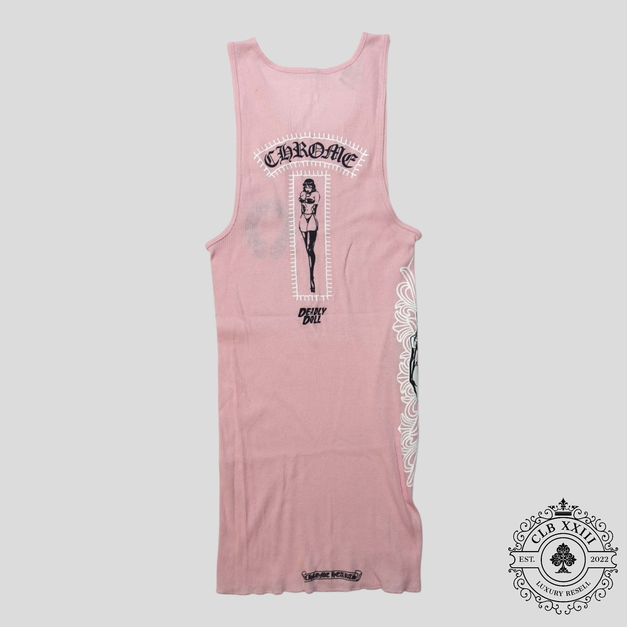 Chrome Hearts Art Basel Deadly Doll Tank in Light Pink