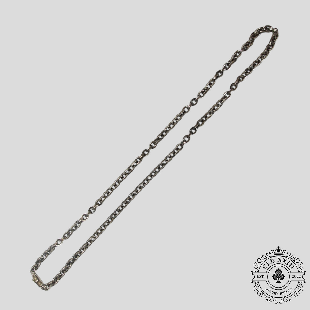 Chrome Hearts Paper Chain Necklace 20" in Silver