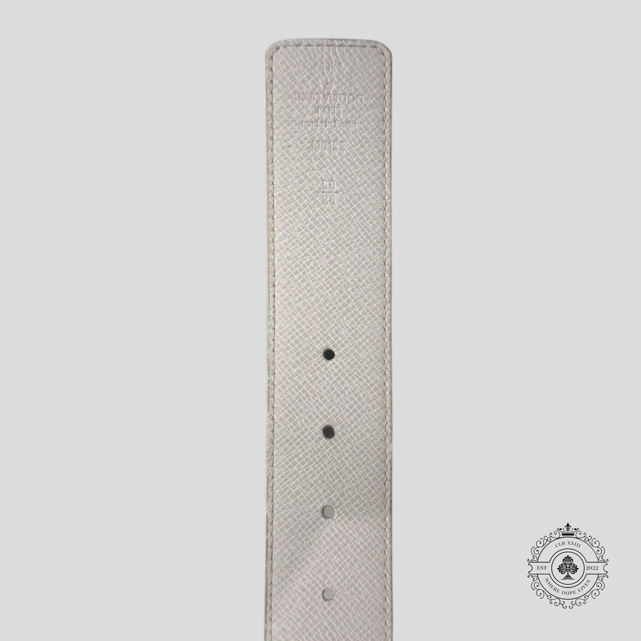 Louis Vuitton Monogram Eclipse Taigarama Belt in White