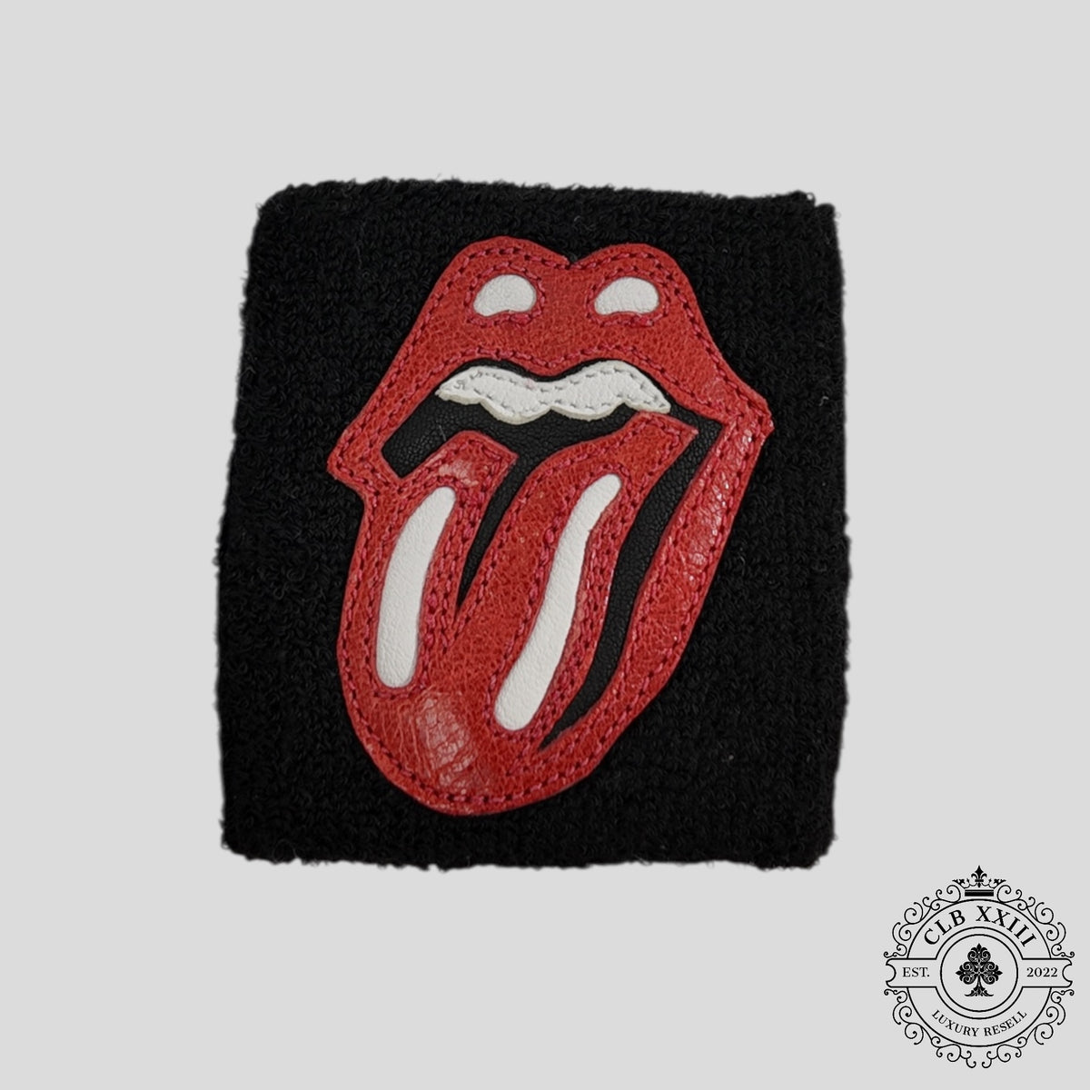 Chrome Hearts Rolling Stones Wrist Band in Black