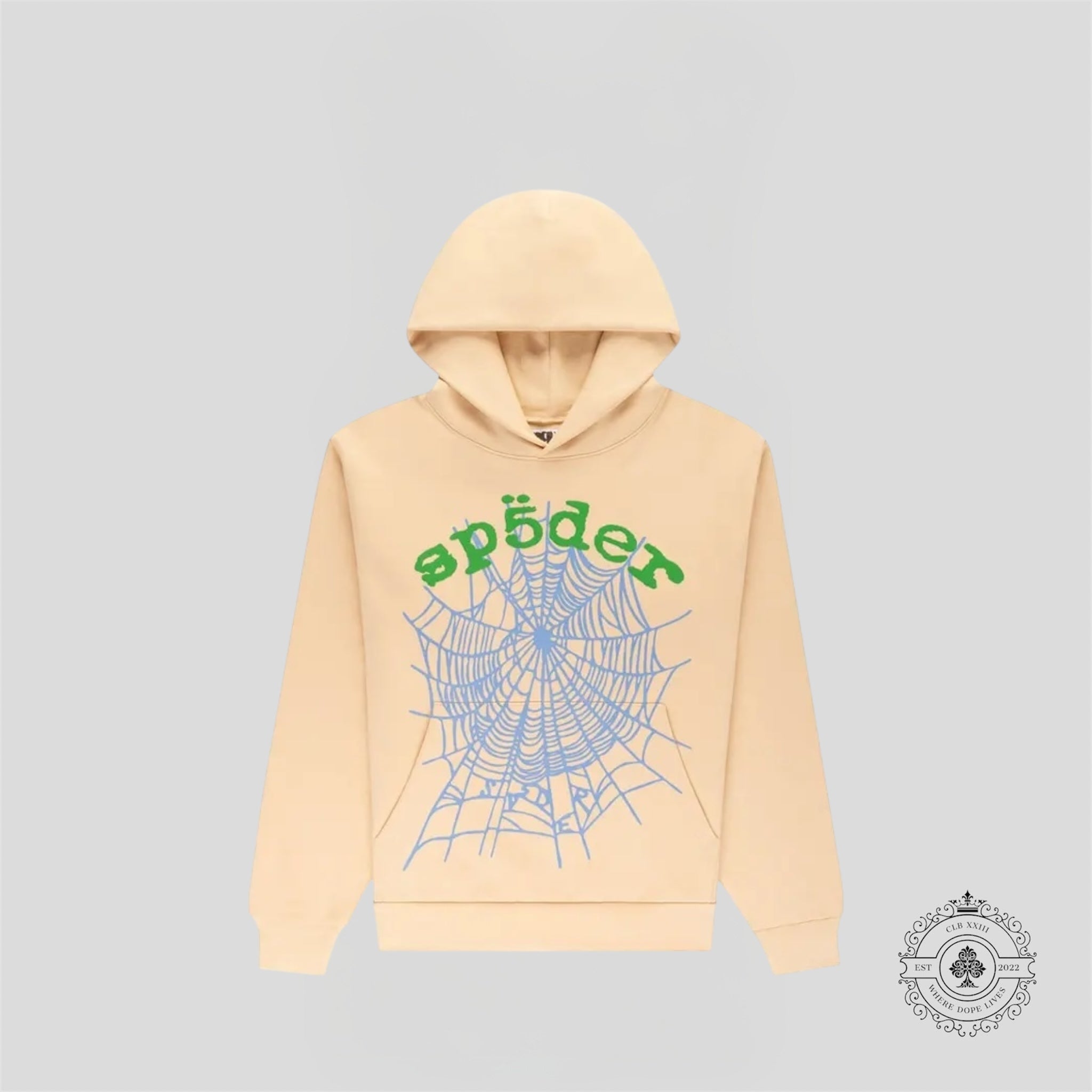 Sp5der Og Web V2 Hoodie in Cream