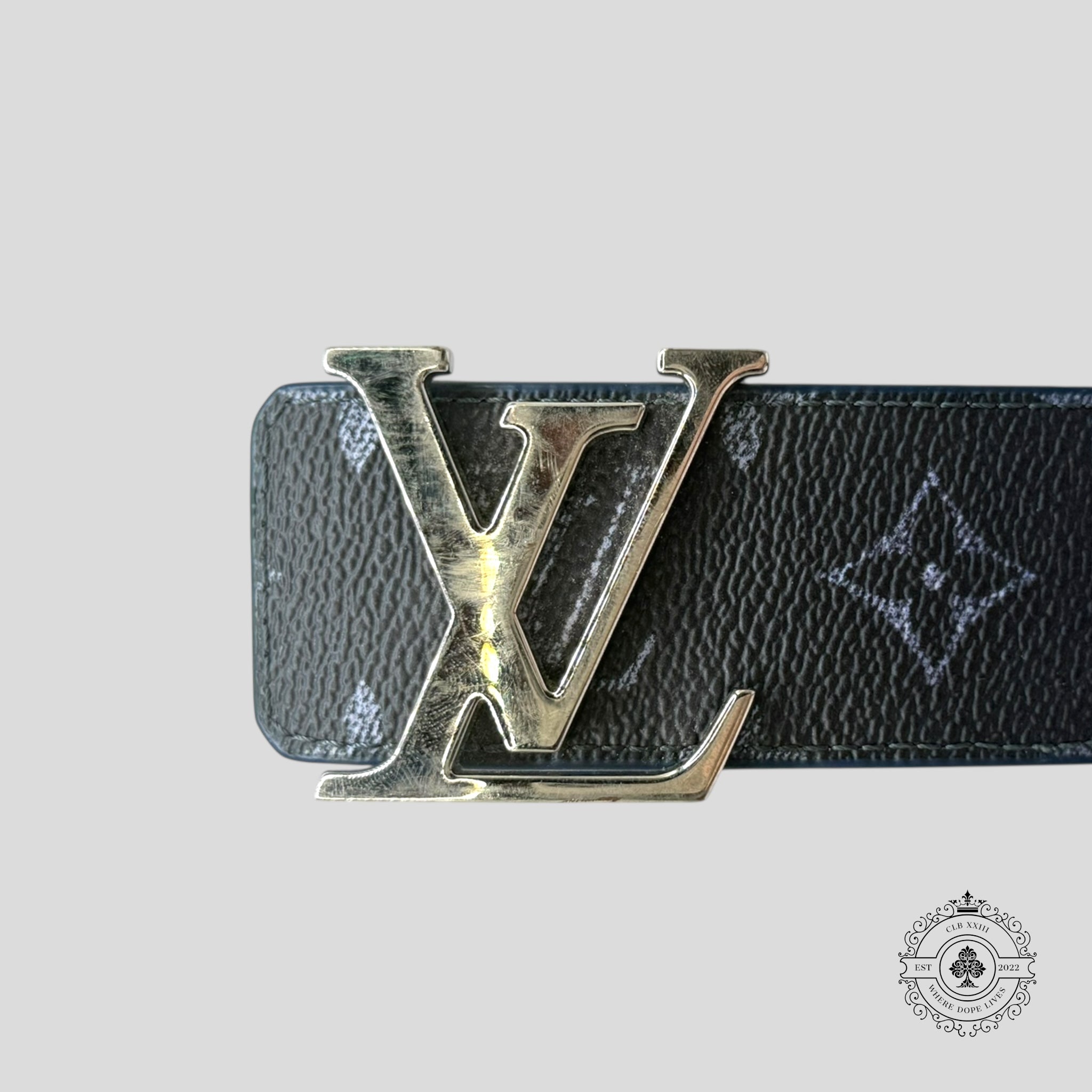 Louis Vuitton LV Initials Reversible Belt in Navy Blue