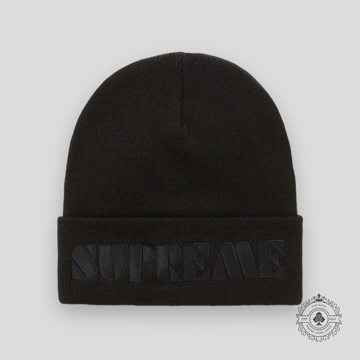 Supreme Stencil Beanie in Black