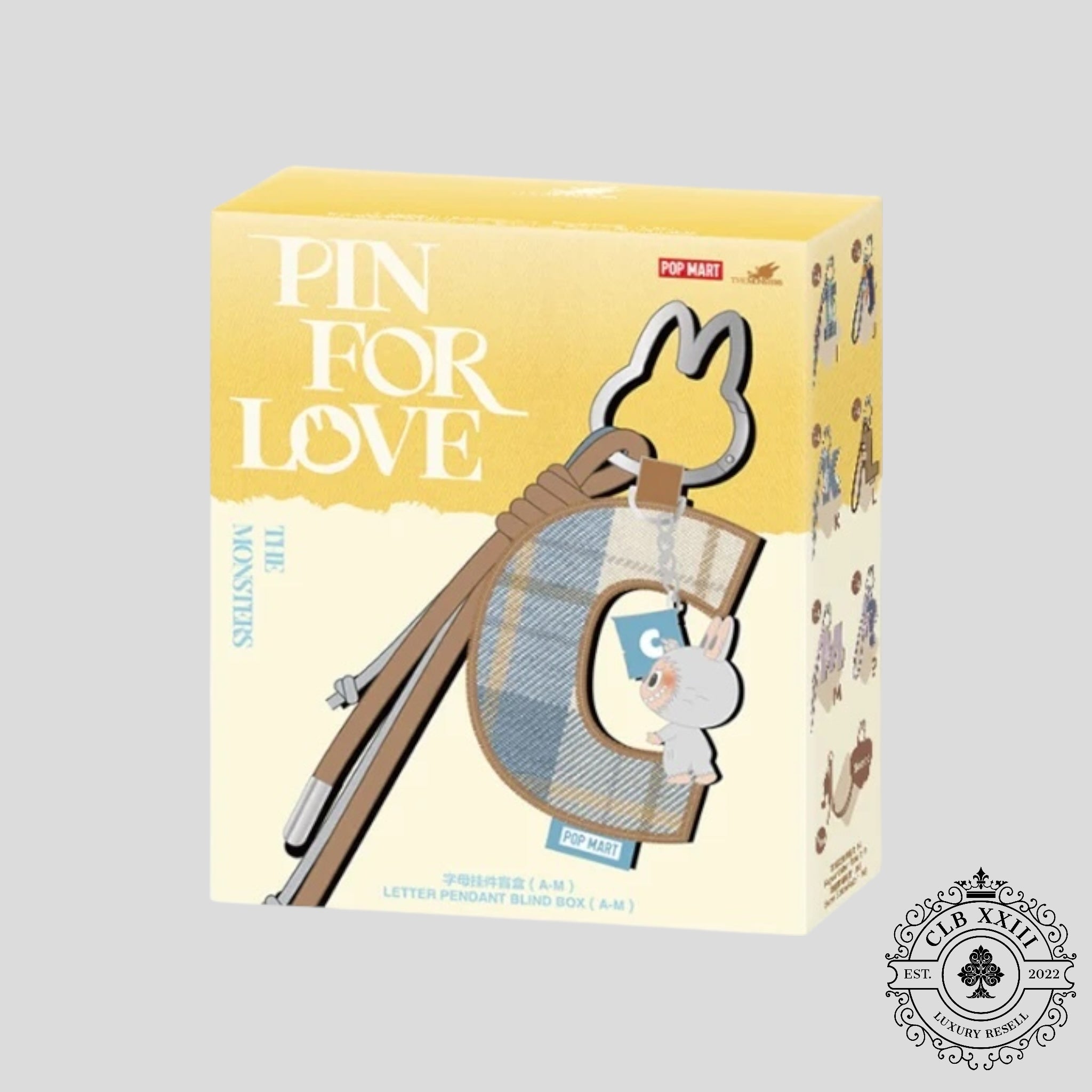 Pop Mart Labubu The Monsters Pin for Love Series Letter Pendant (A-M) Single Blind Box