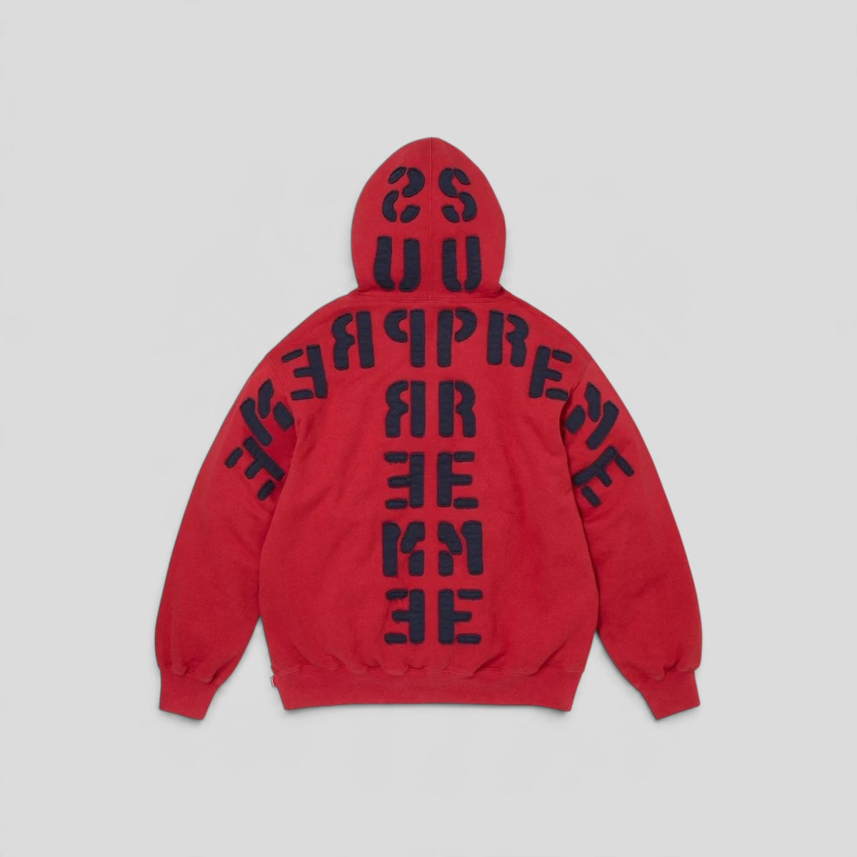 Supreme Mirrored Applique Hooded Sweatshirt in Red