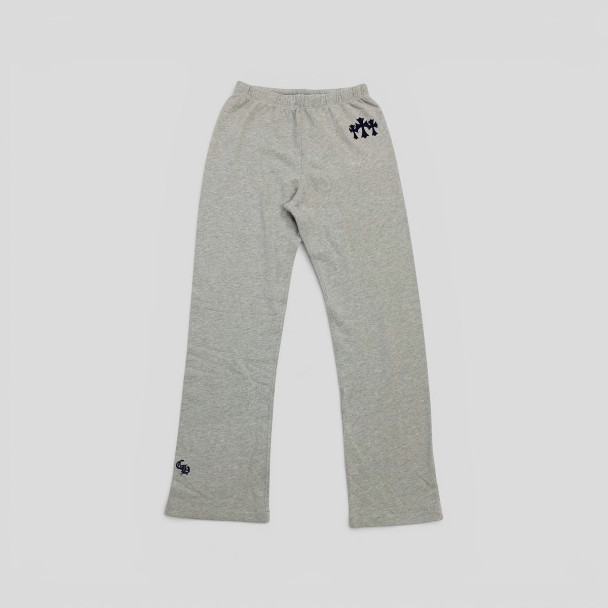 Chrome Hearts Women's Triple Cross CH Flocked Sweatpants in Grey