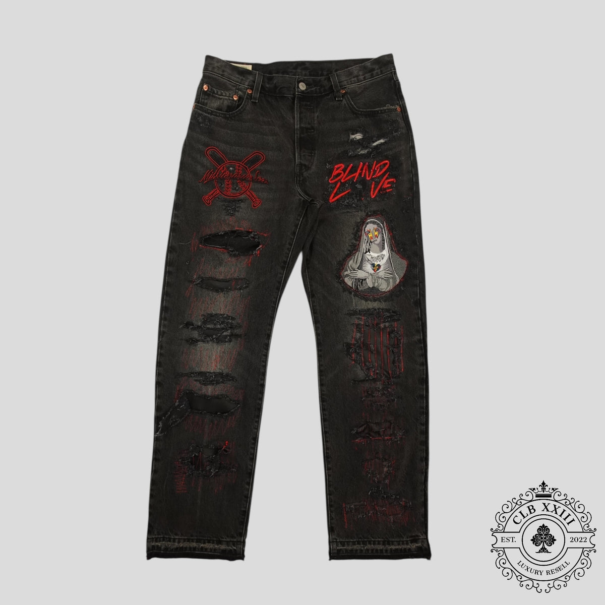 Blind Love Missionary Sex Mary Leather Patchwork Denim