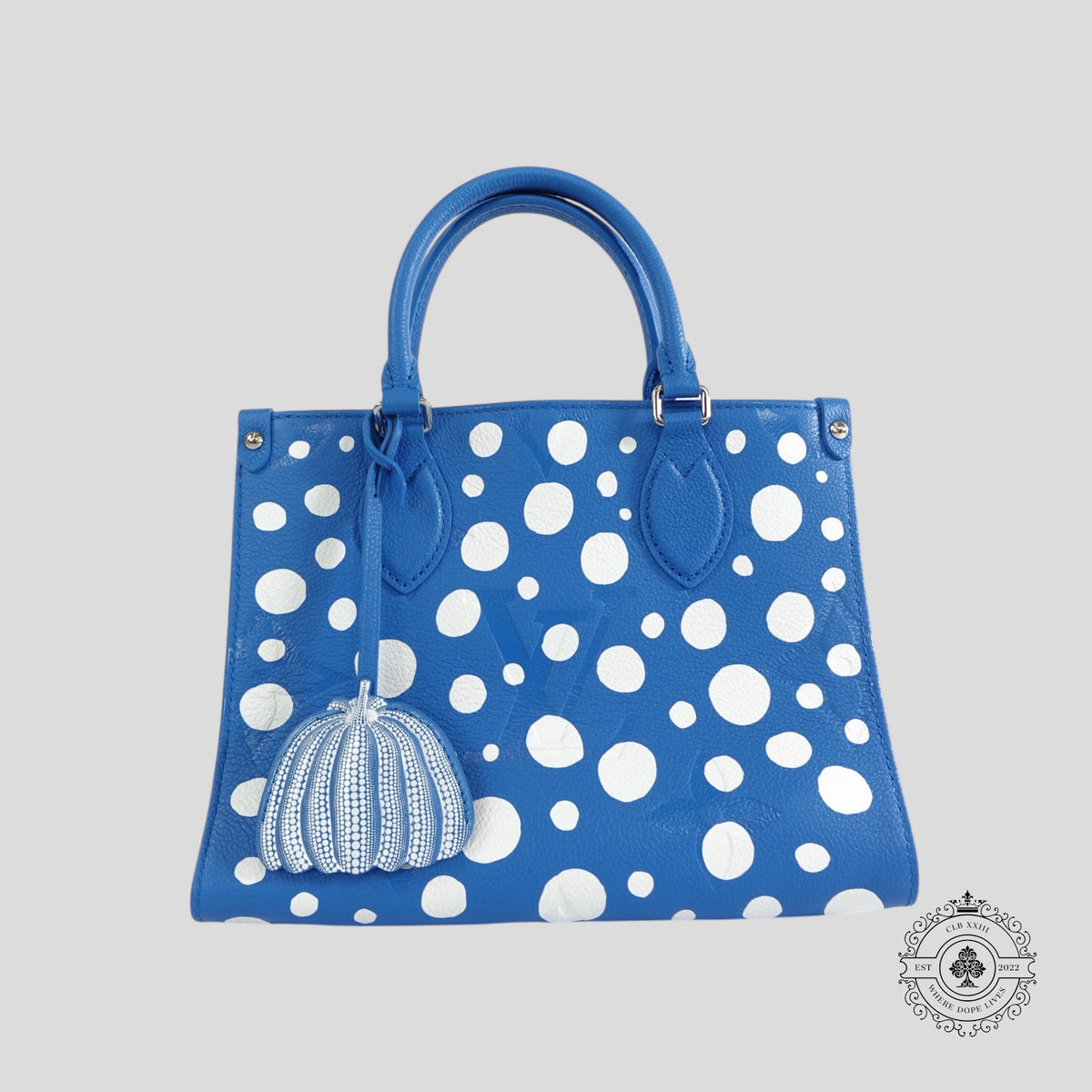 Louis Vuitton X Yayoi Kusama OnTheGo PM Tote Bag in Blue