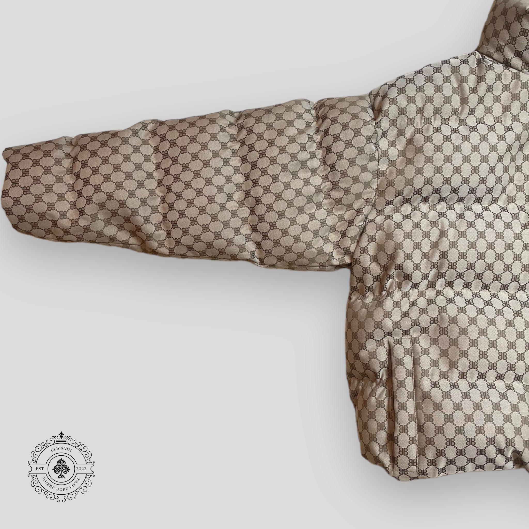 Balenciaga X Gucci the Hacker Puffer Coat in Brown