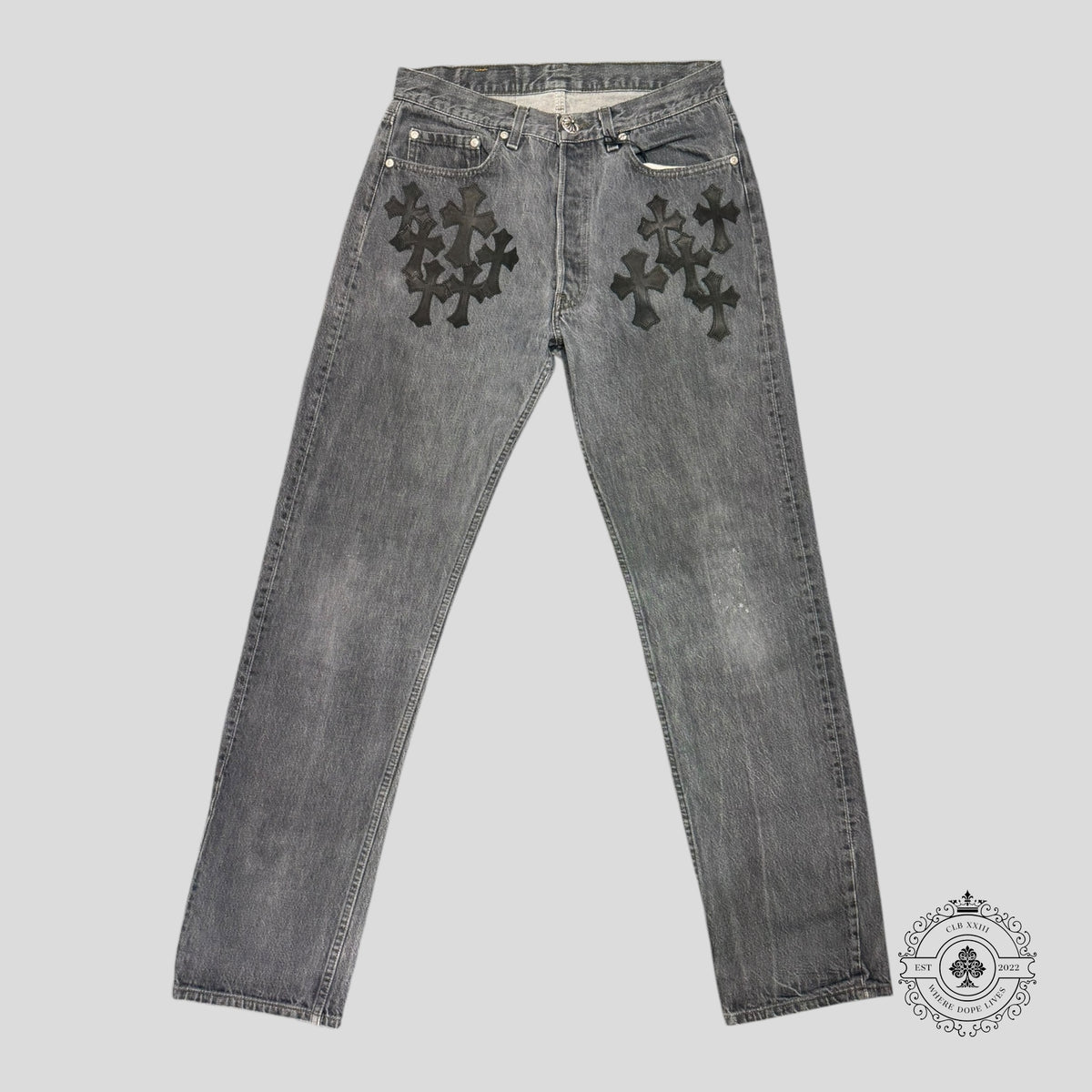 Chrome Hearts Levis Cross Patch Jeans in Black