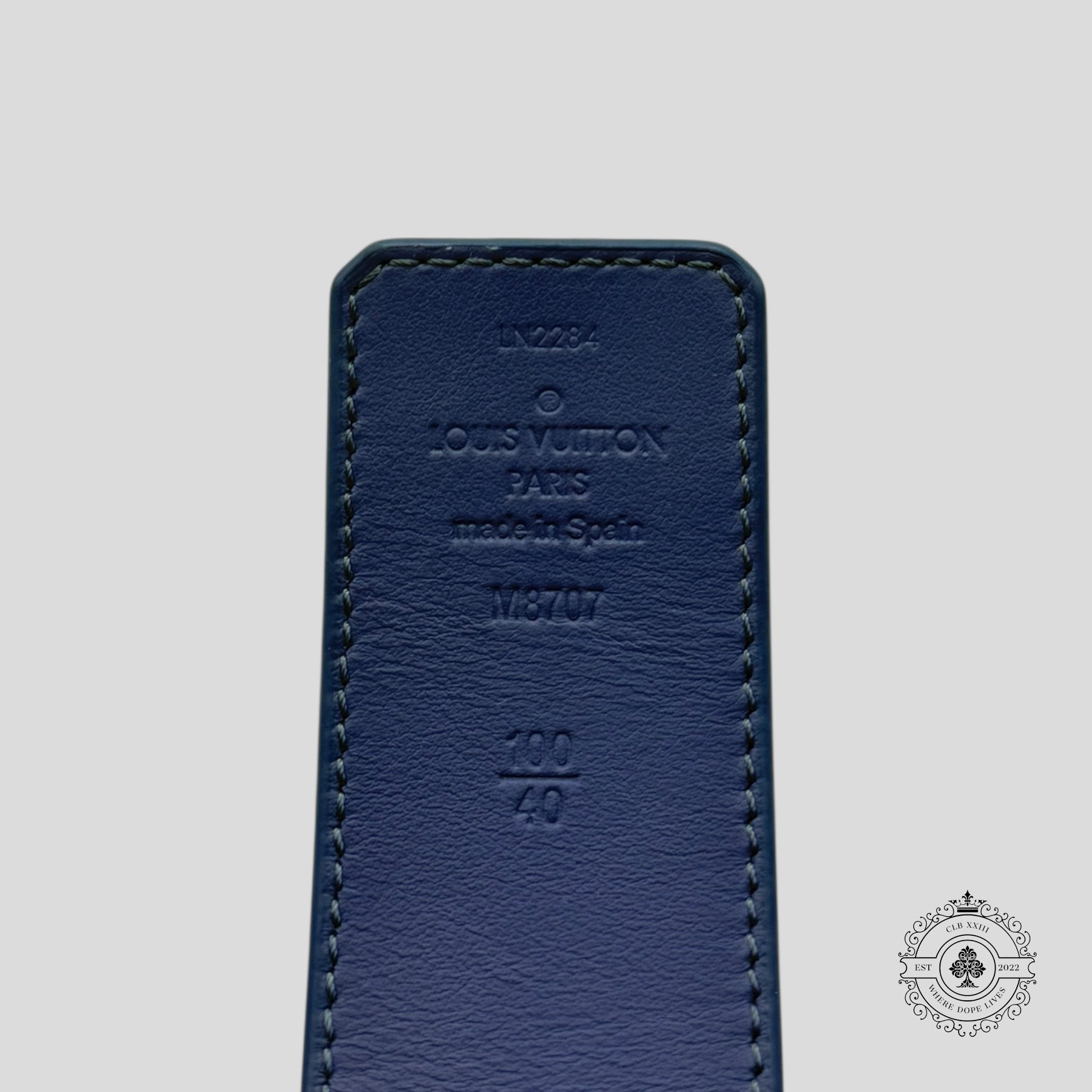 Louis Vuitton LV Initials Reversible Belt in Navy Blue