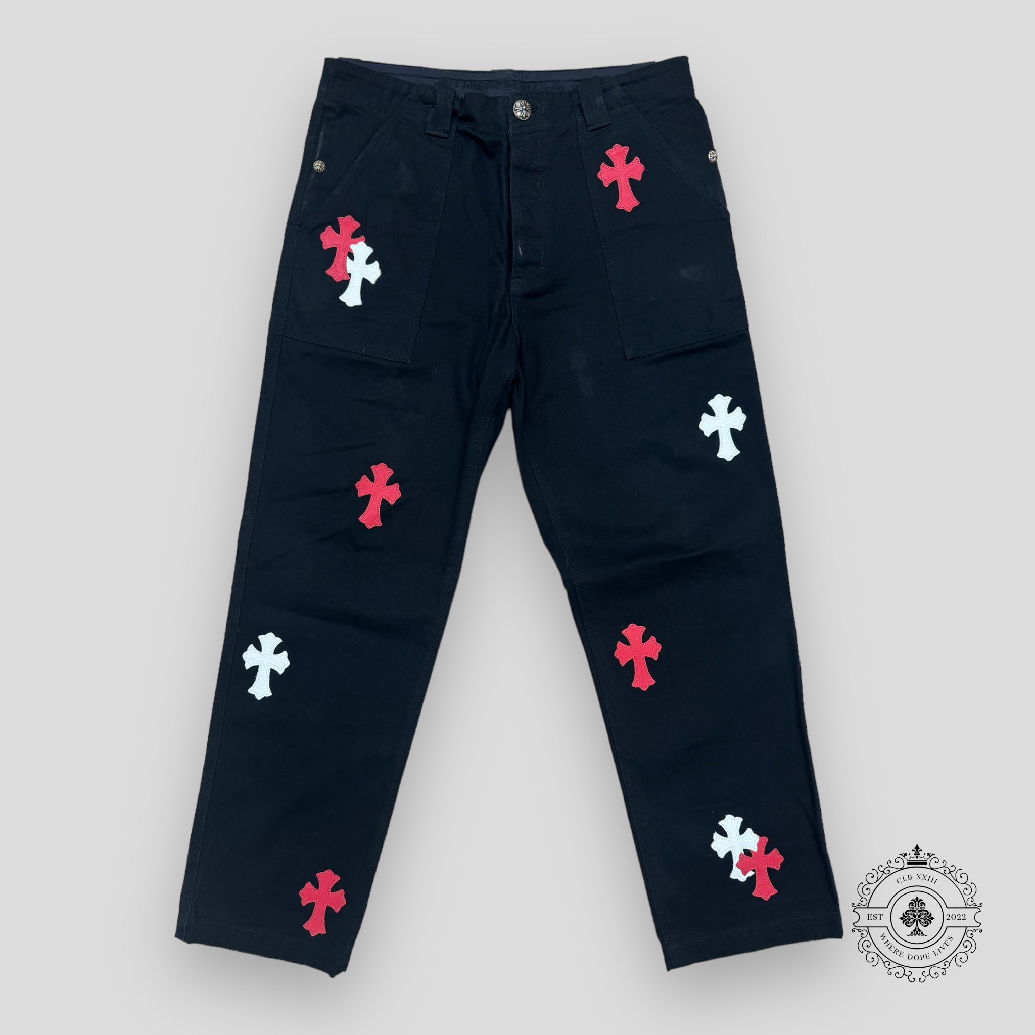 Chrome Hearts Cross Patch Carpenter Pants