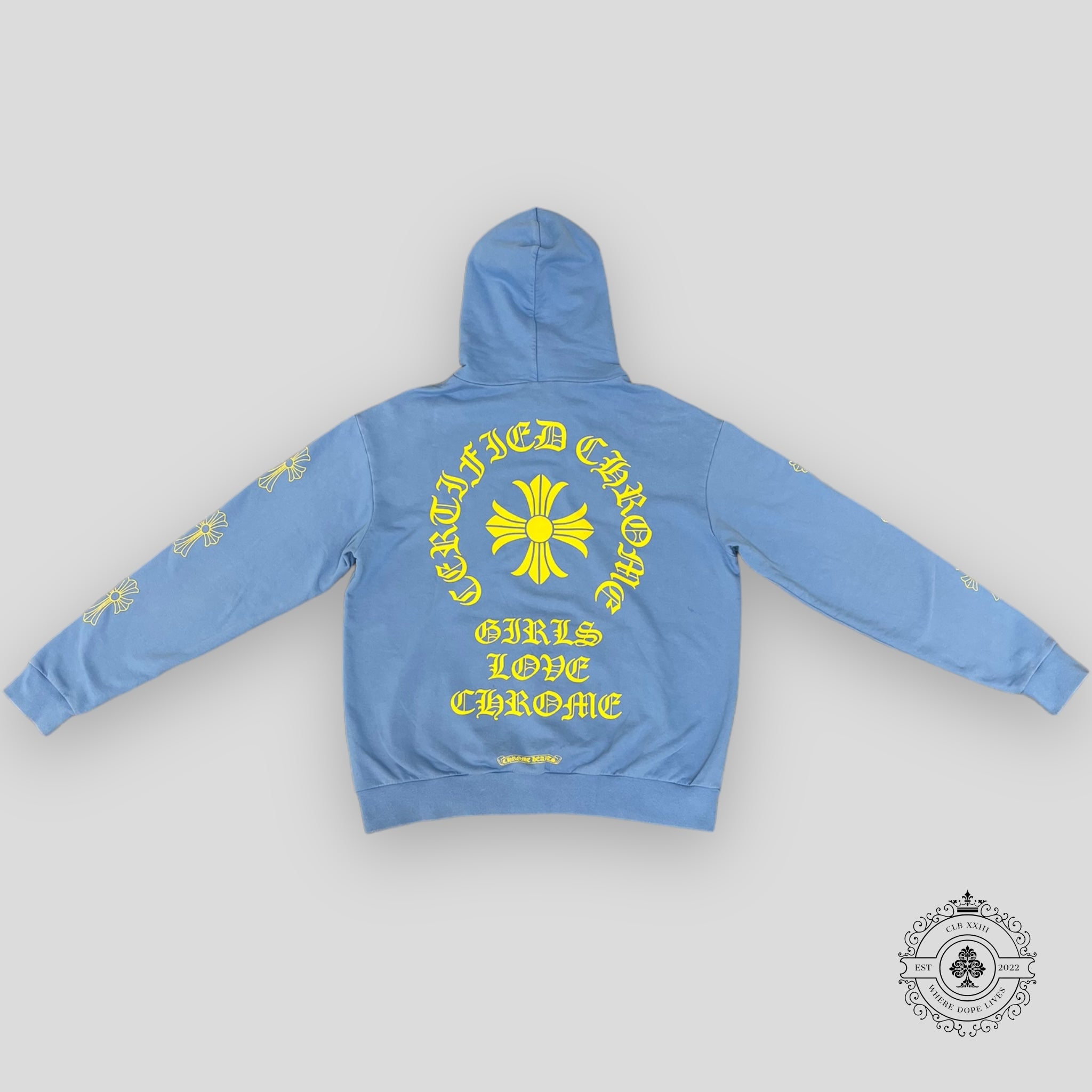 Chrome Hearts Drake Certified Chrome Hoodie in Light Blue