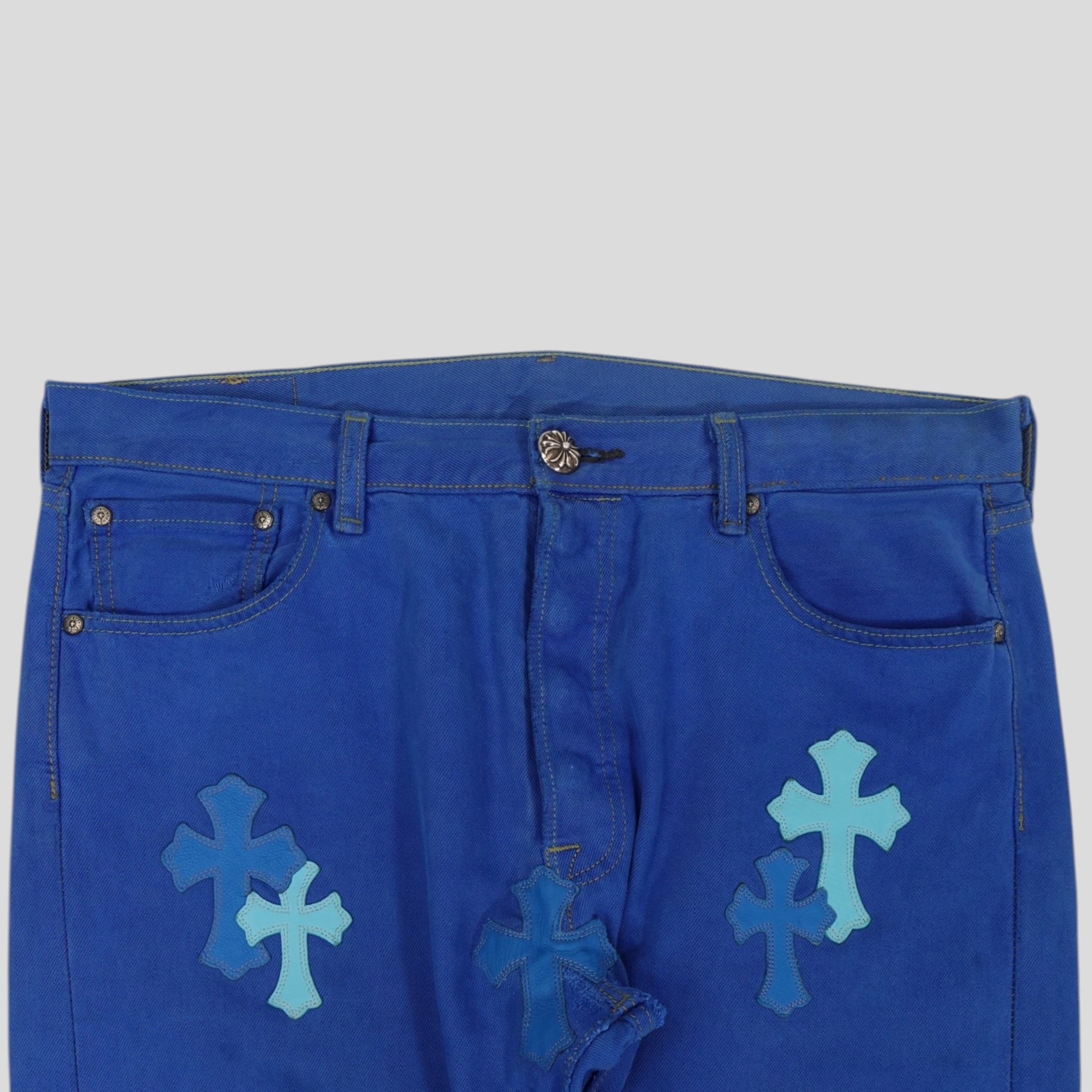 Chrome Hearts Levis Cross Patch Jeans in Blue