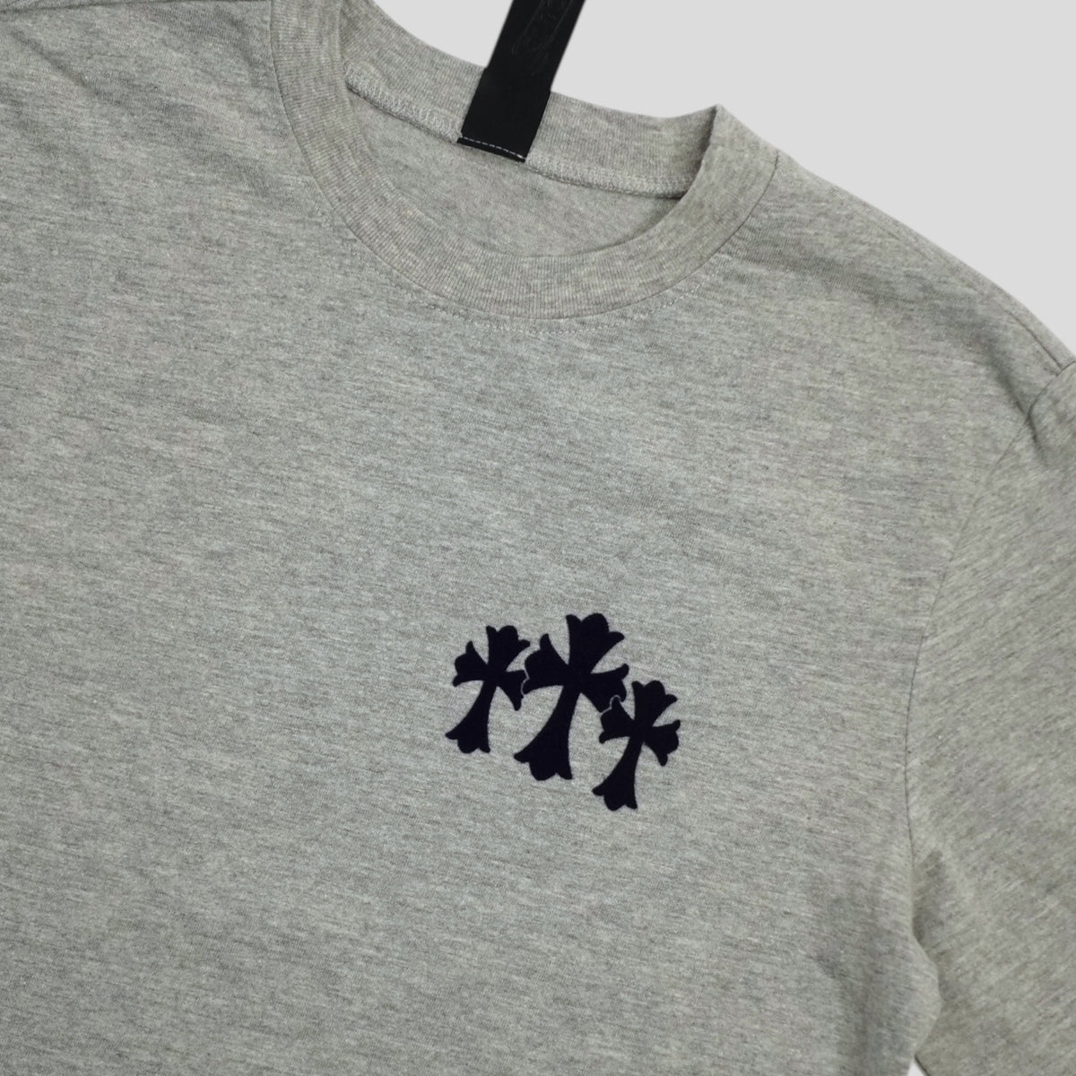 Chrome Hearts Triple Cross Flocked Long Sleeve in Grey