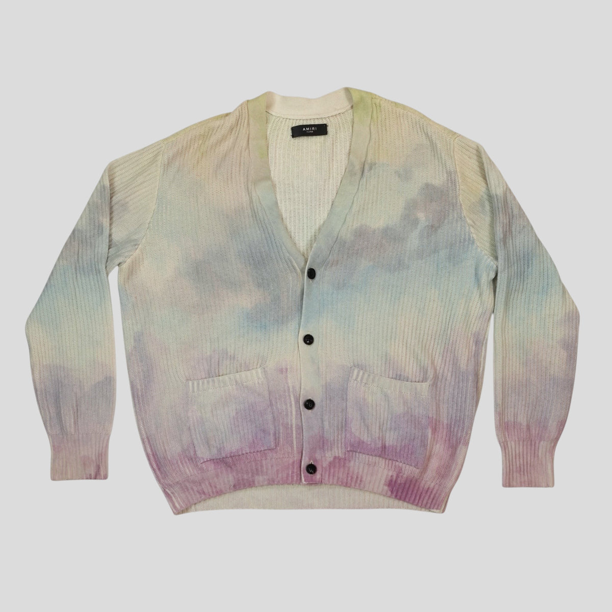 Amiri Watercolor Cardigan in Multicolor