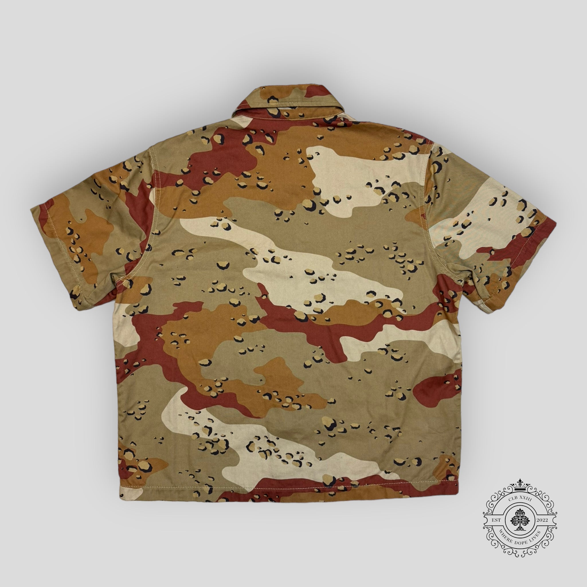 Chrome Hearts Matty Boy Sex Records Camouflage Shirt in Tan