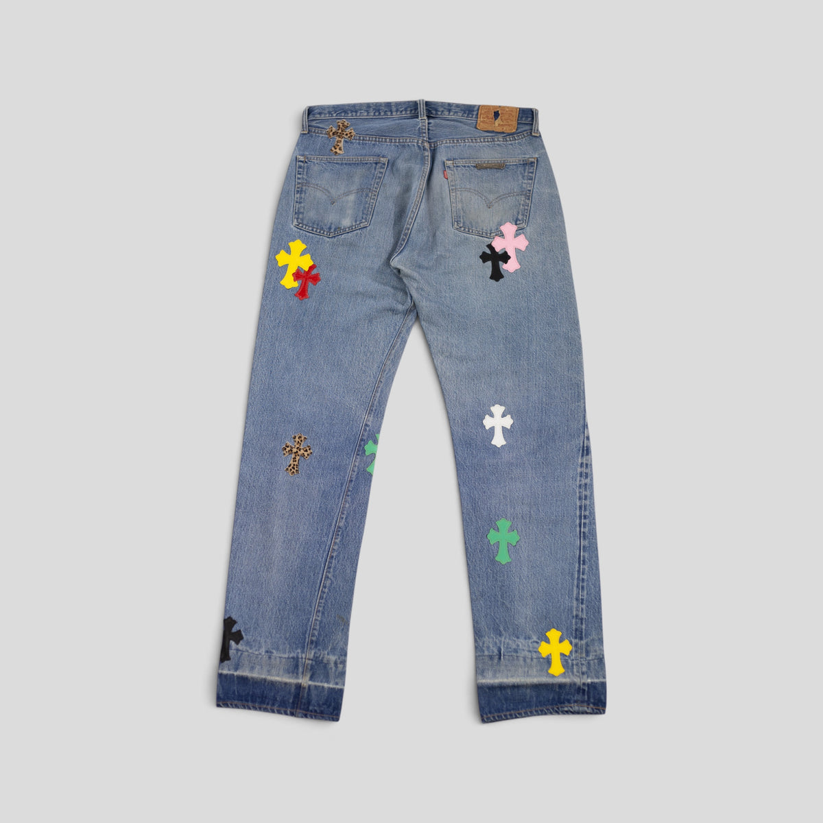Chrome Hearts Multicolor Cross Patch Jeans
