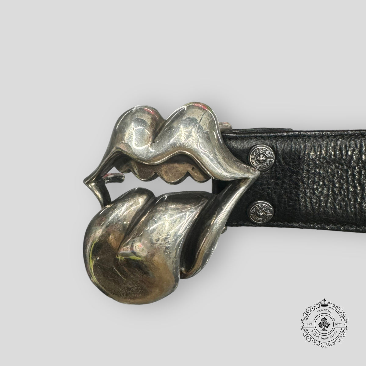 Chrome Hearts Rolling Stones Leather Belt