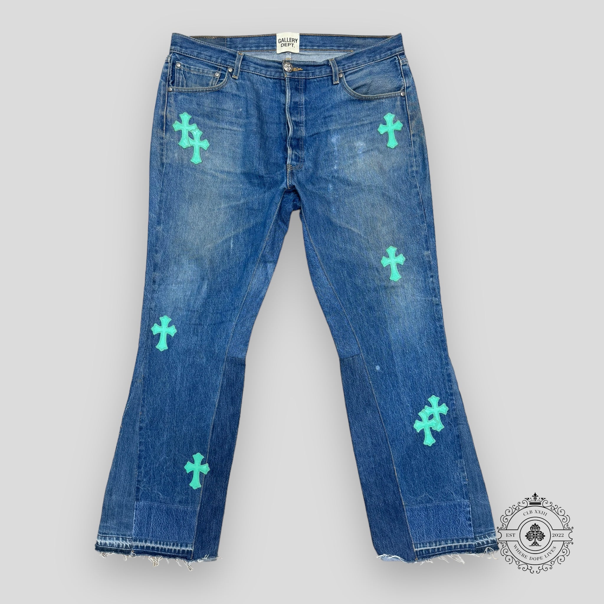 Chrome Hearts Gallery Dept. Flare Mint Patch Jeans