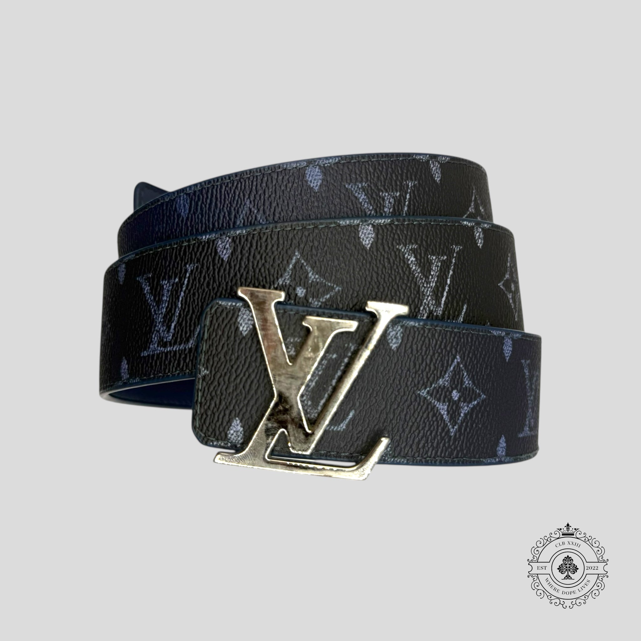 Louis Vuitton LV Initials Reversible Belt in Navy Blue