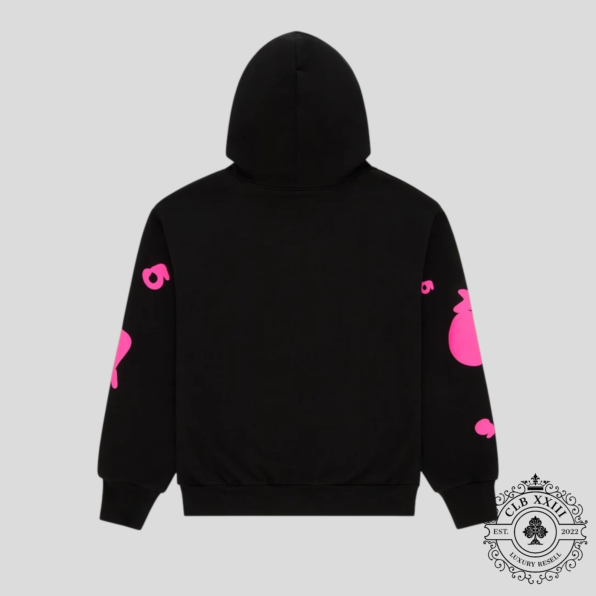 Sp5der Beluga Angel Hoodie in Black & Pink