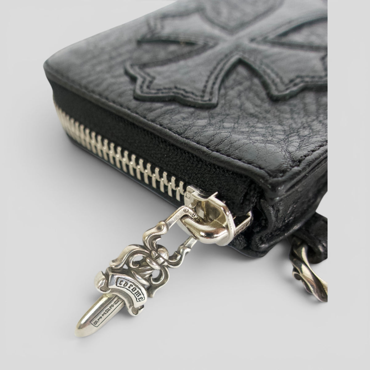 Chrome Hearts Cross Fancy Link Coin Purse in Black