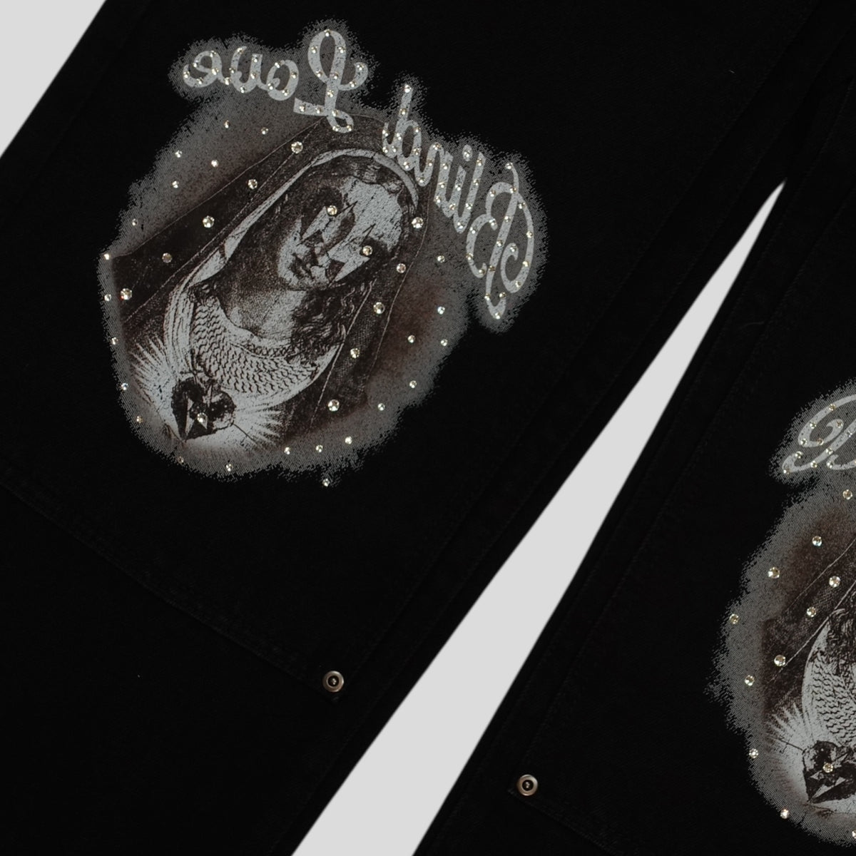 Blind Love Mary Studded Carpenter Jeans in Black
